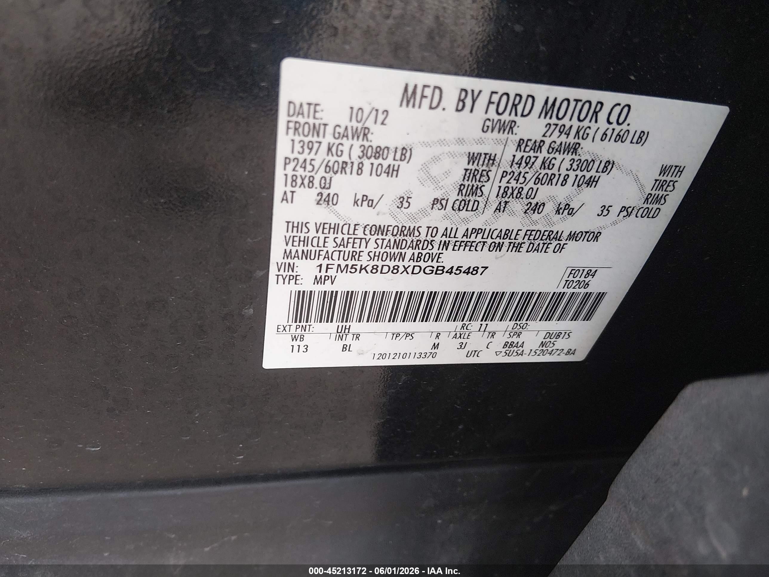 2013 Ford Explorer Xlt Black vin: 1FM5K8D8XDGB45487