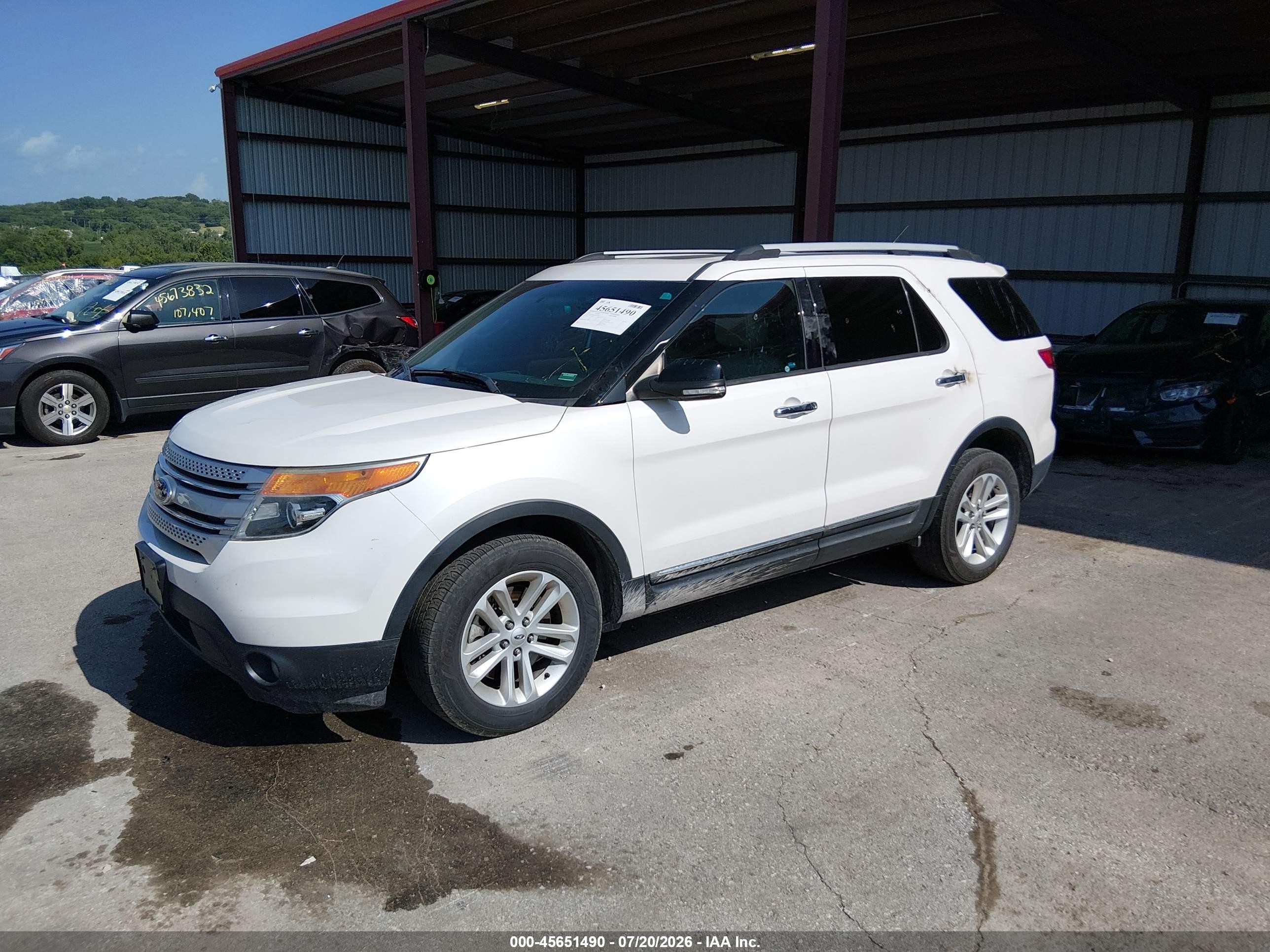 2013 Ford Explorer Xlt White vin: 1FM5K8D8XDGC56802