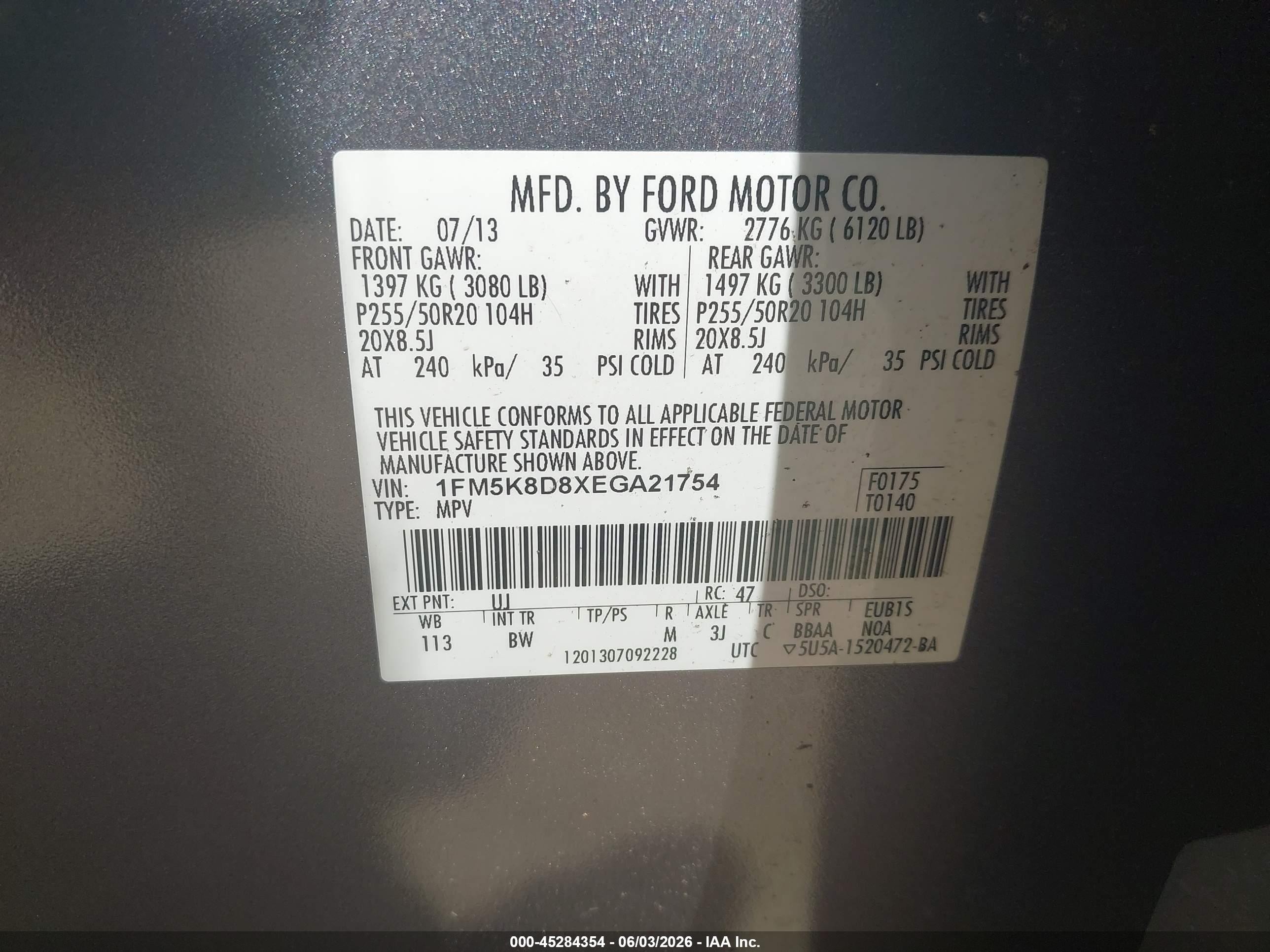2014 Ford Explorer Xlt Gray vin: 1FM5K8D8XEGA21754