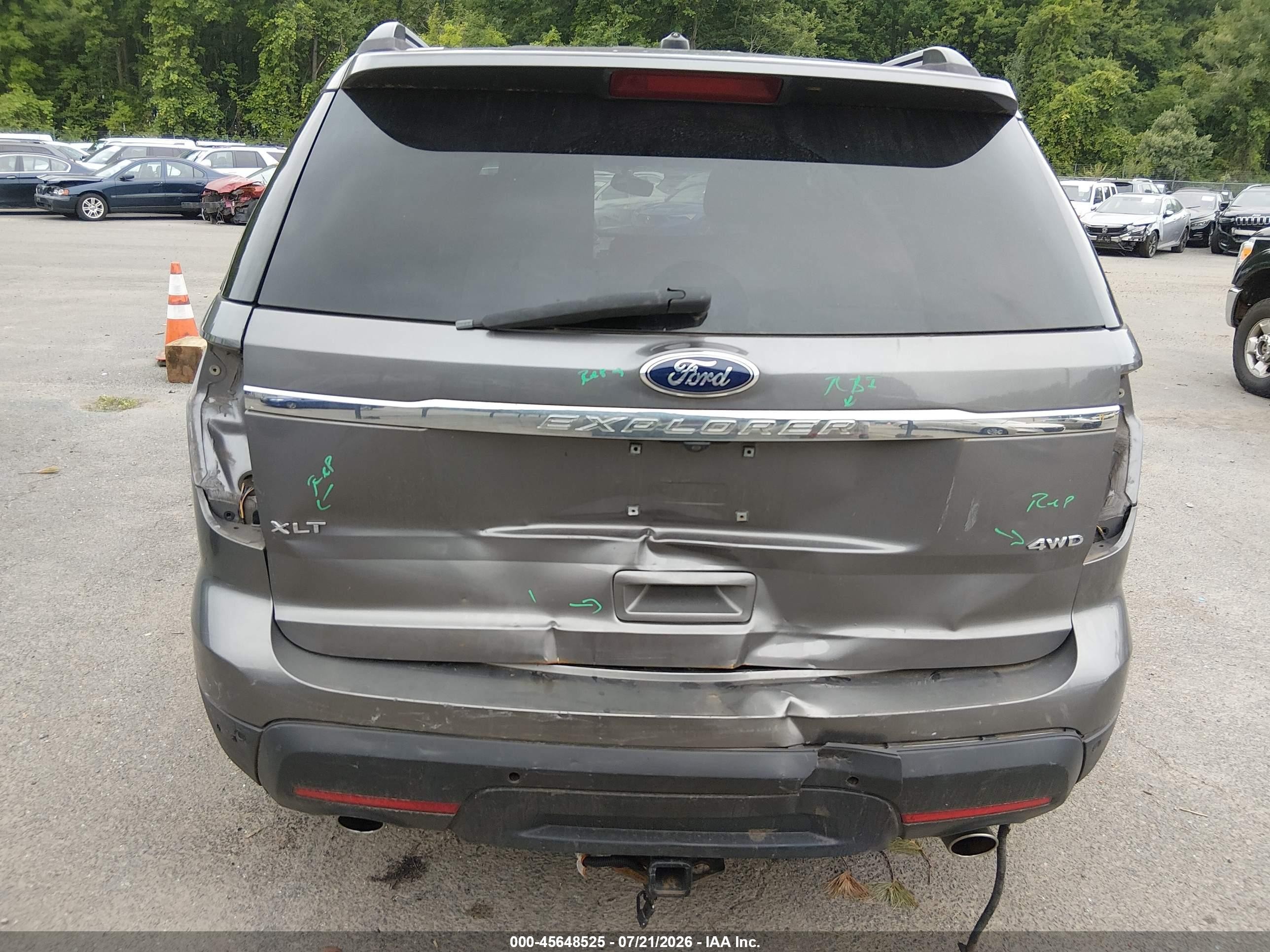 2014 Ford Explorer Xlt Gray vin: 1FM5K8D8XEGA46699
