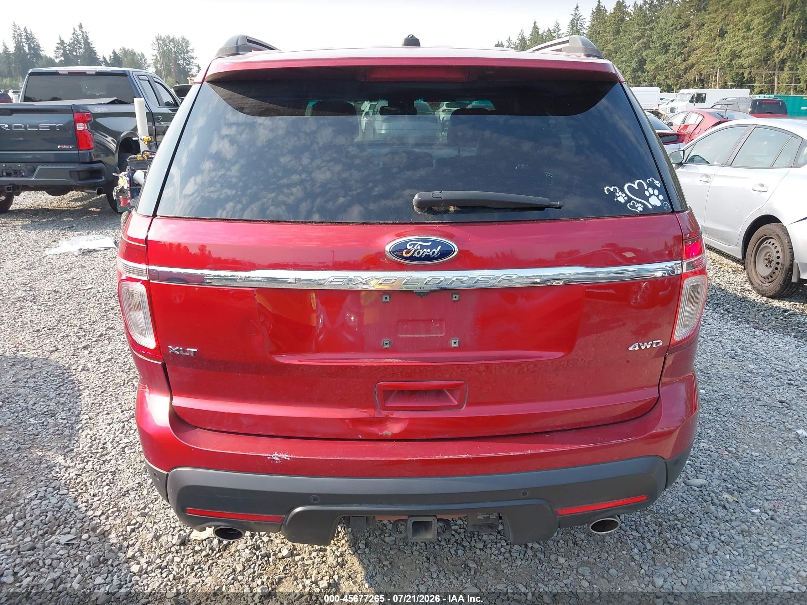 2014 Ford Explorer Xlt Red vin: 1FM5K8D8XEGA91335