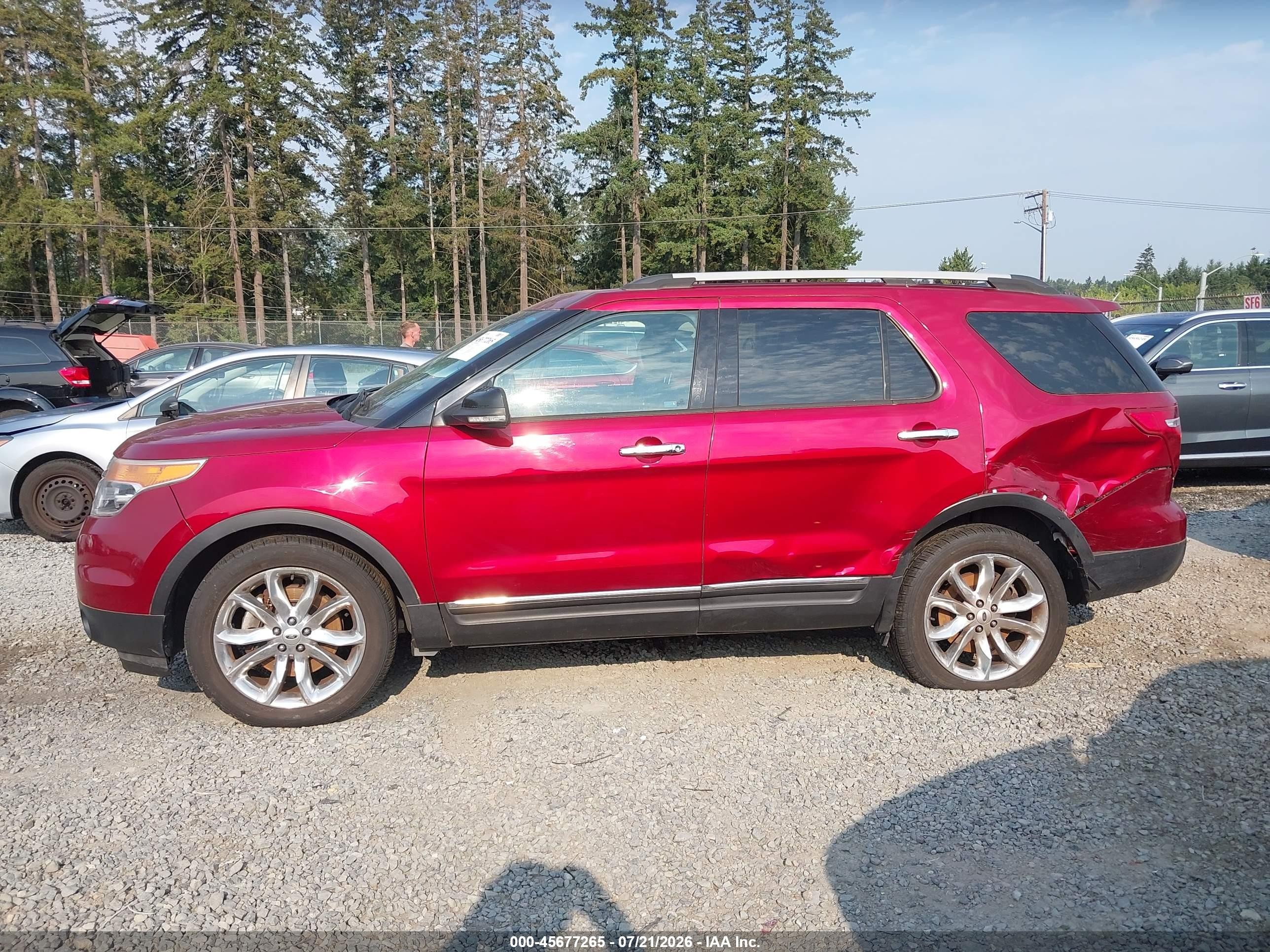 2014 Ford Explorer Xlt Red vin: 1FM5K8D8XEGA91335