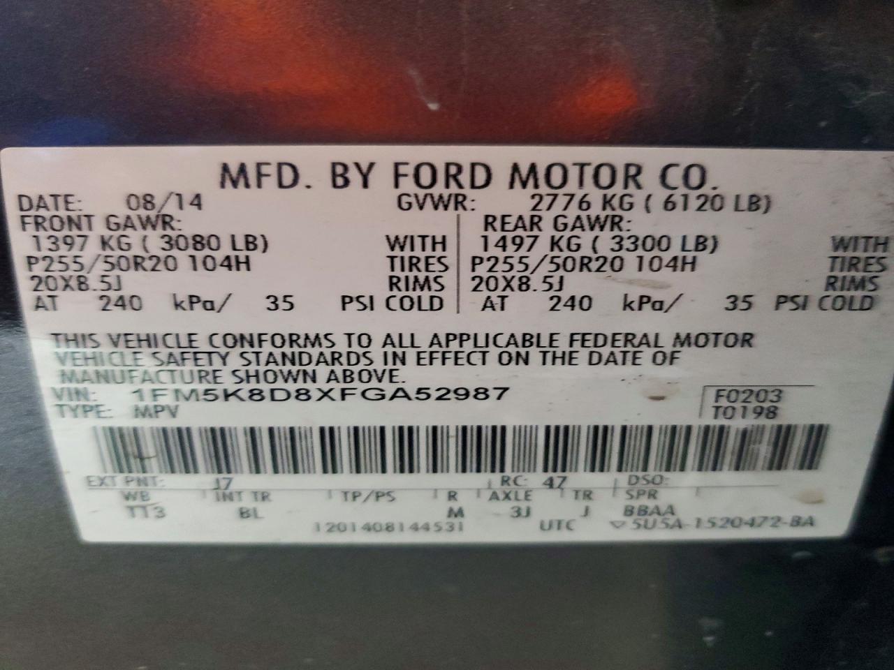 2015 Ford Explorer Xlt Gray vin: 1FM5K8D8XFGA52987