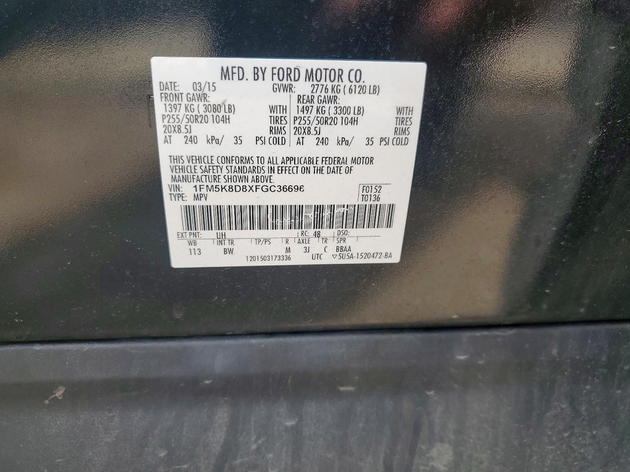 2015 Ford Explorer Xlt Черный vin: 1FM5K8D8XFGC36696