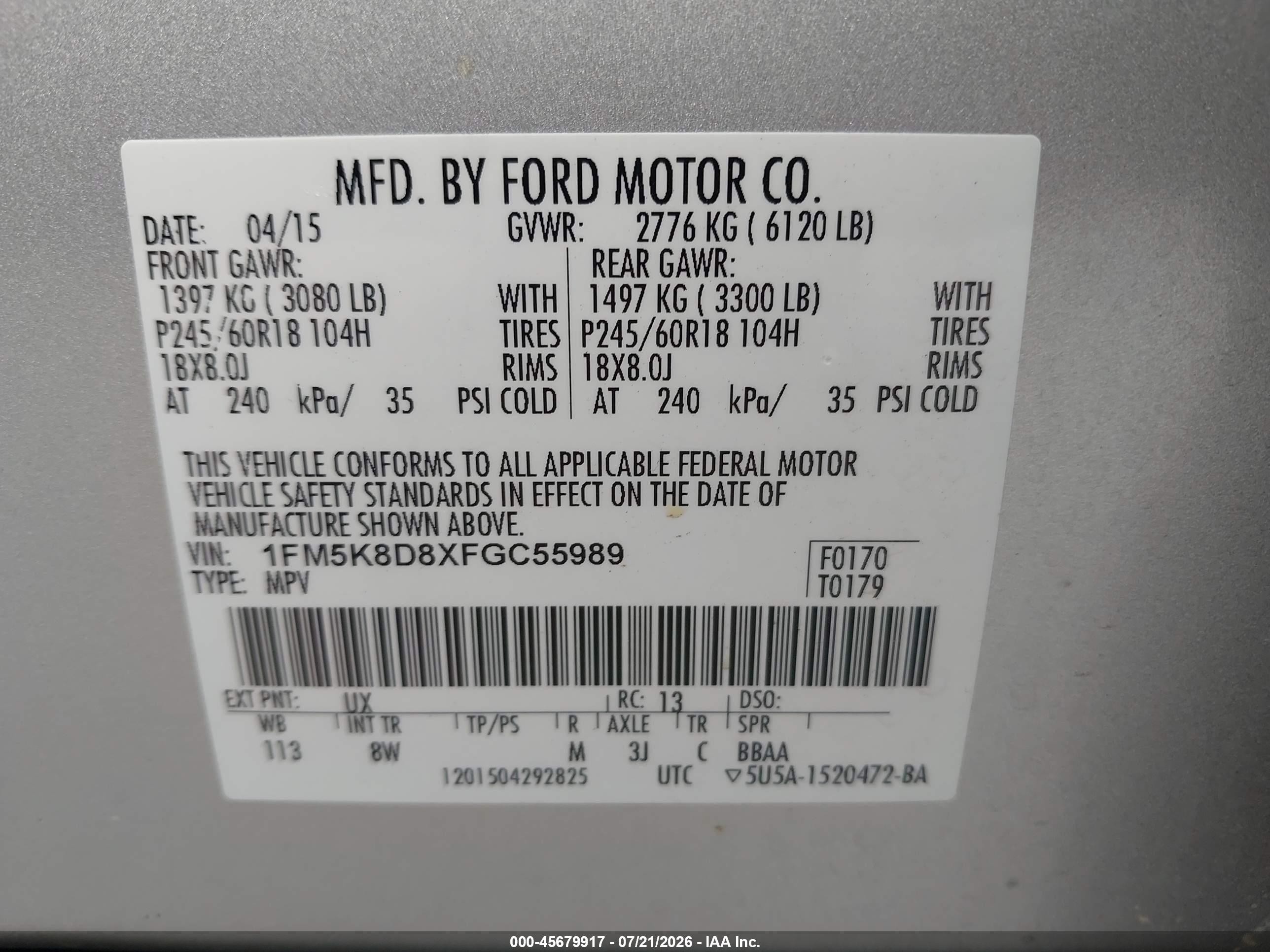 2015 Ford Explorer Xlt Серебряный vin: 1FM5K8D8XFGC55989