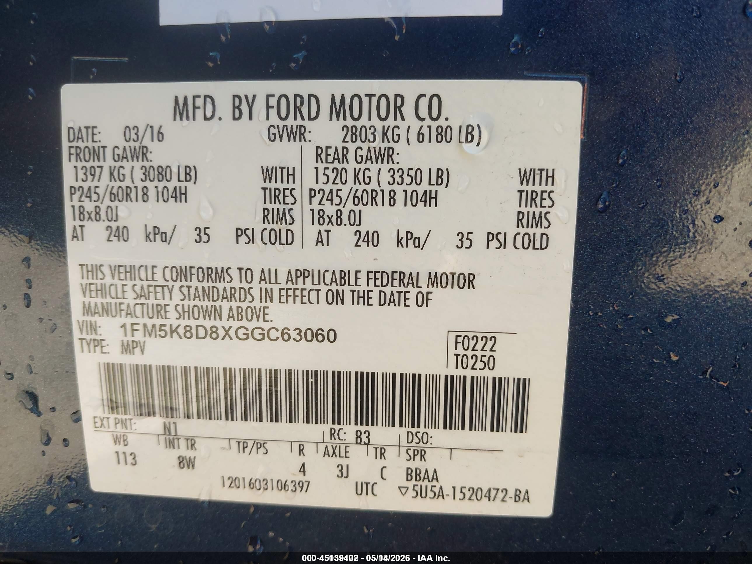 2016 Ford Explorer Xlt Blue vin: 1FM5K8D8XGGC63060