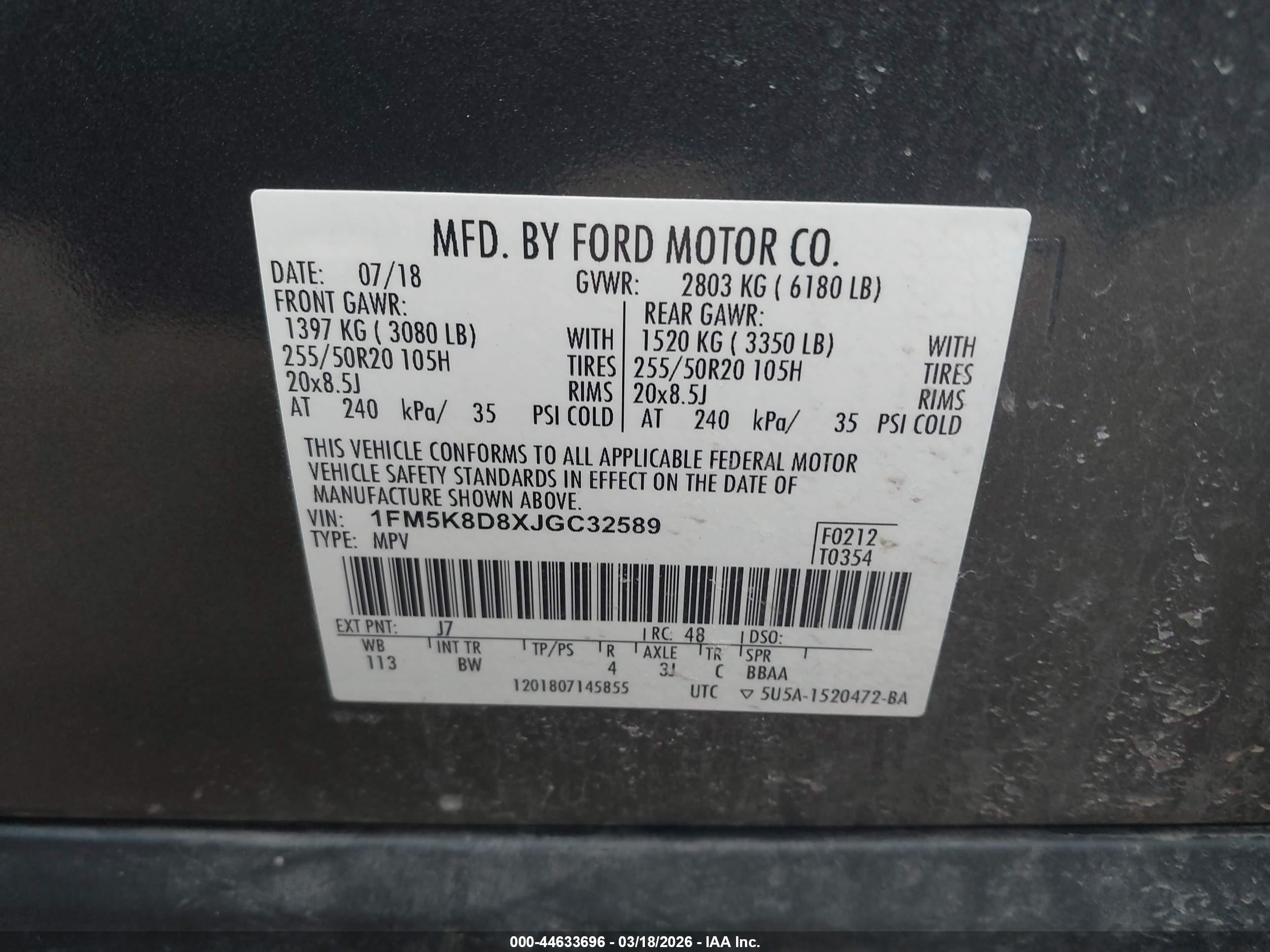 2018 Ford Explorer Xlt Gray vin: 1FM5K8D8XJGC32589