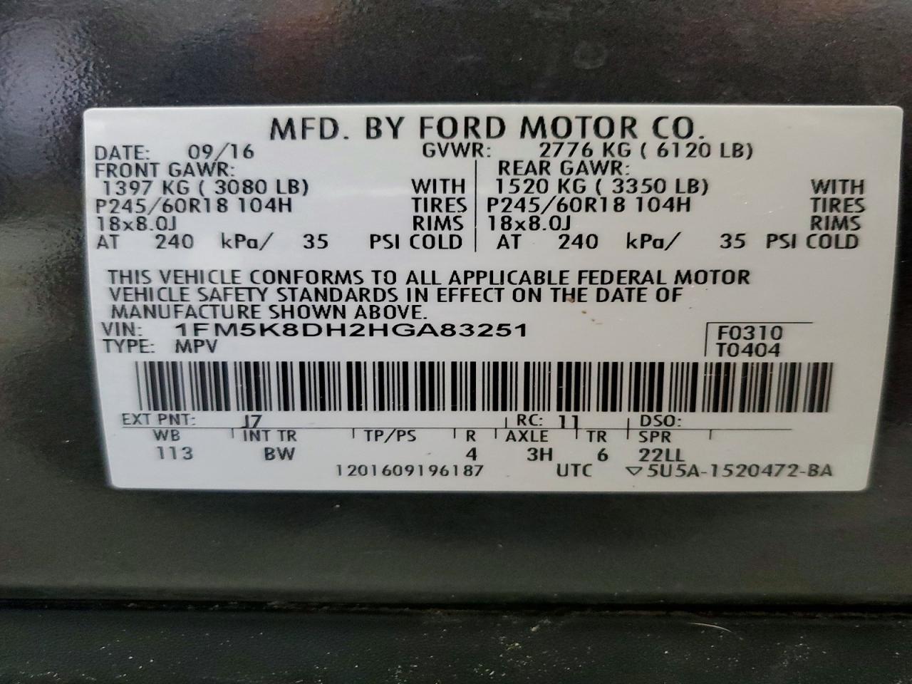 2017 Ford Explorer Xlt Gray vin: 1FM5K8DH2HGA83251