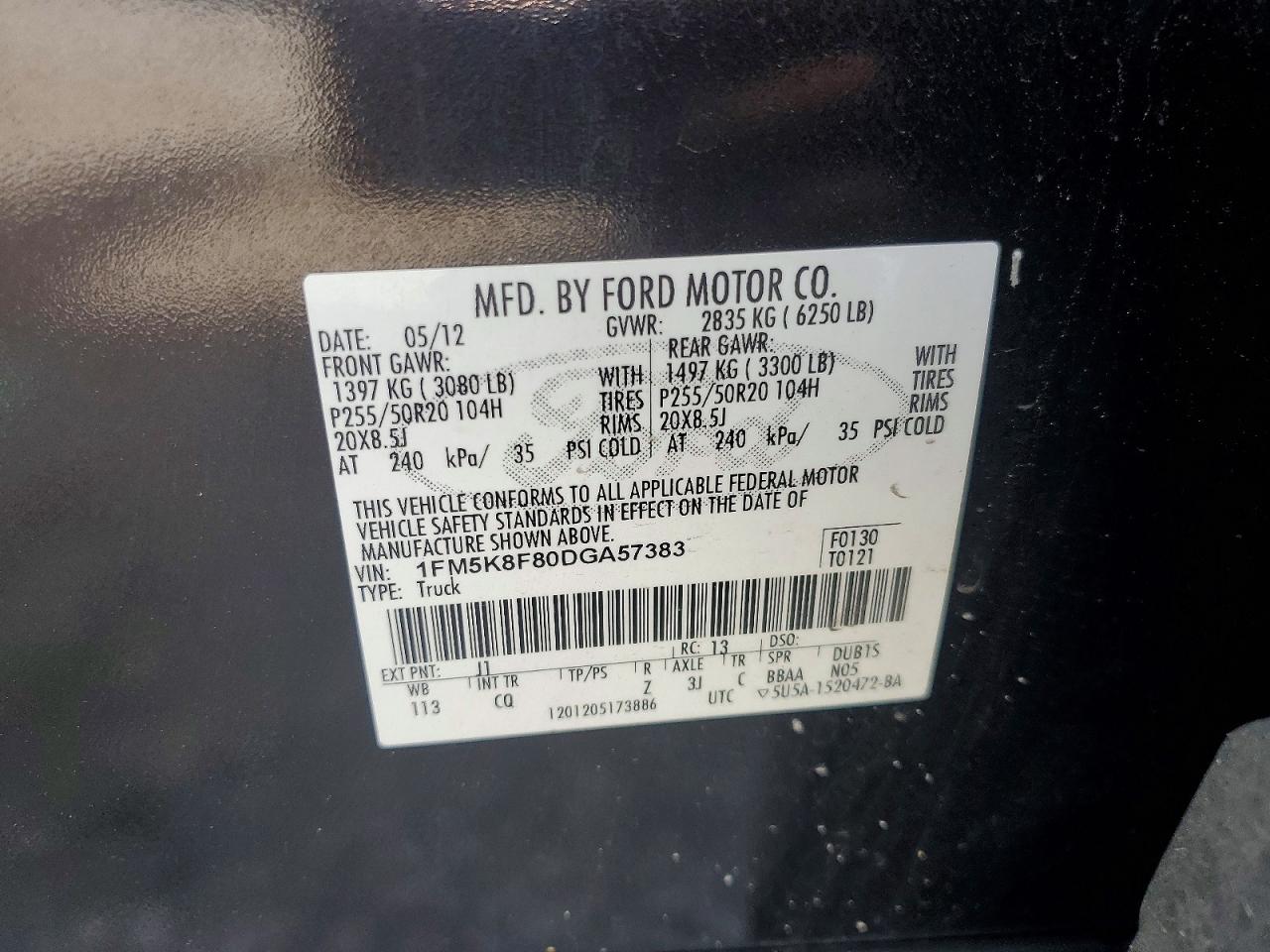 2013 Ford Explorer Limited Black vin: 1FM5K8F80DGA57383