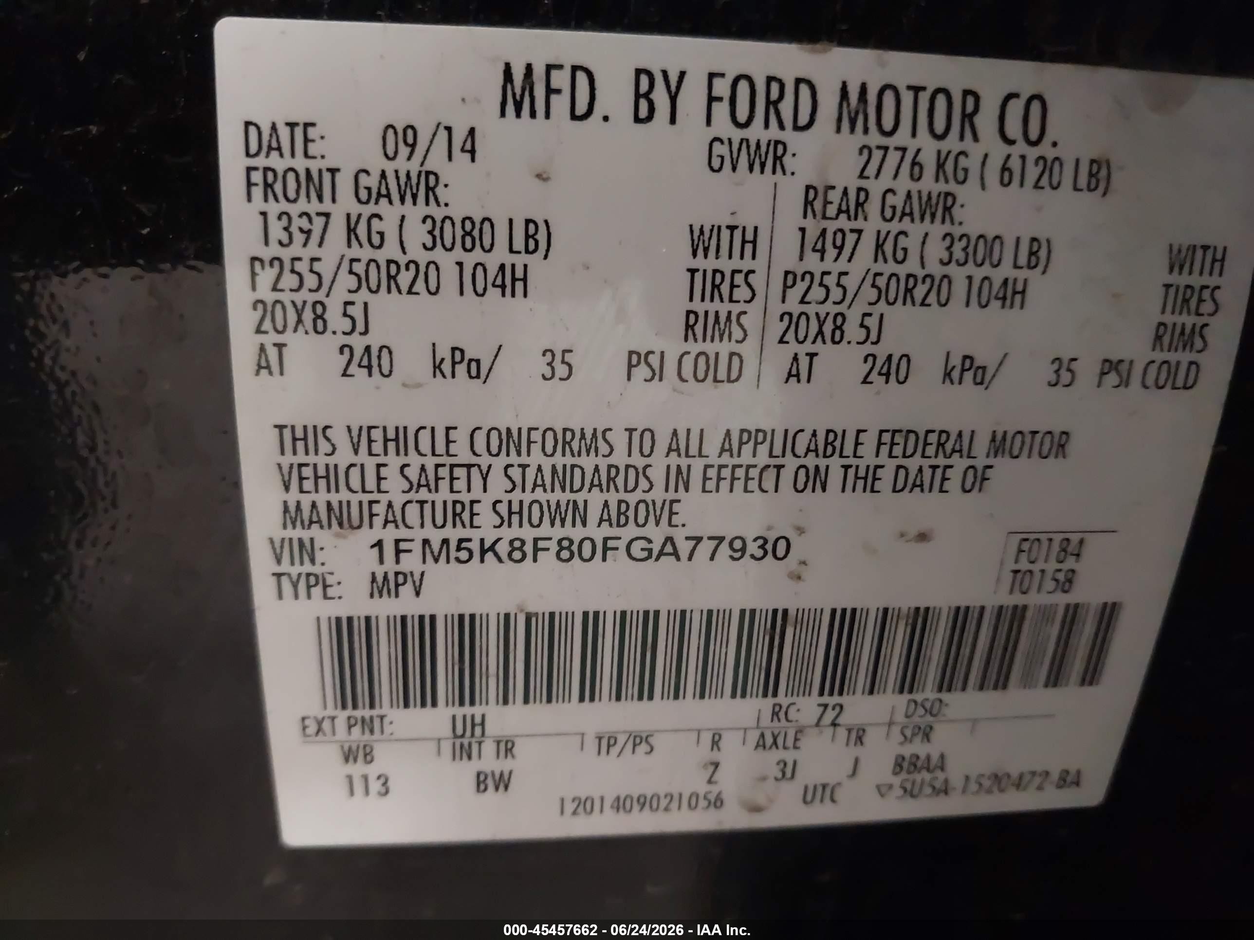 2015 Ford Explorer Limited Black vin: 1FM5K8F80FGA77930
