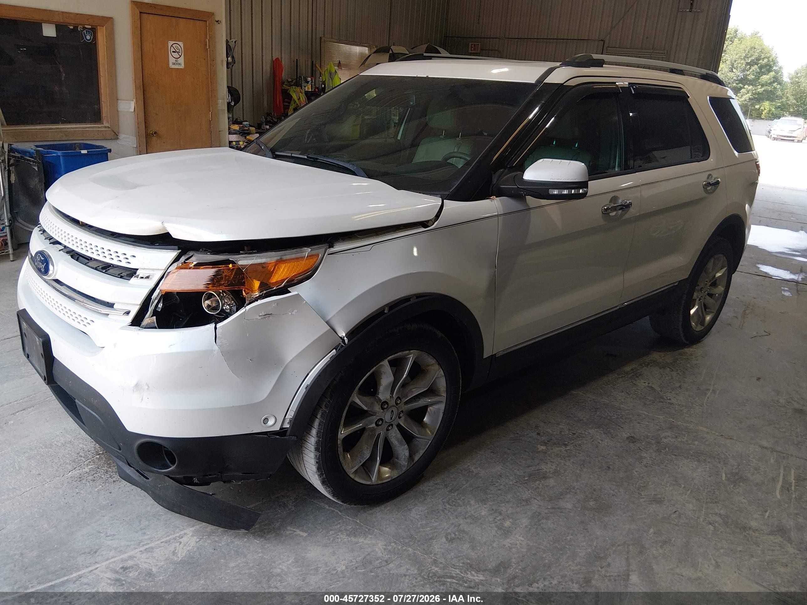 2015 Ford Explorer Limited White vin: 1FM5K8F80FGC12078