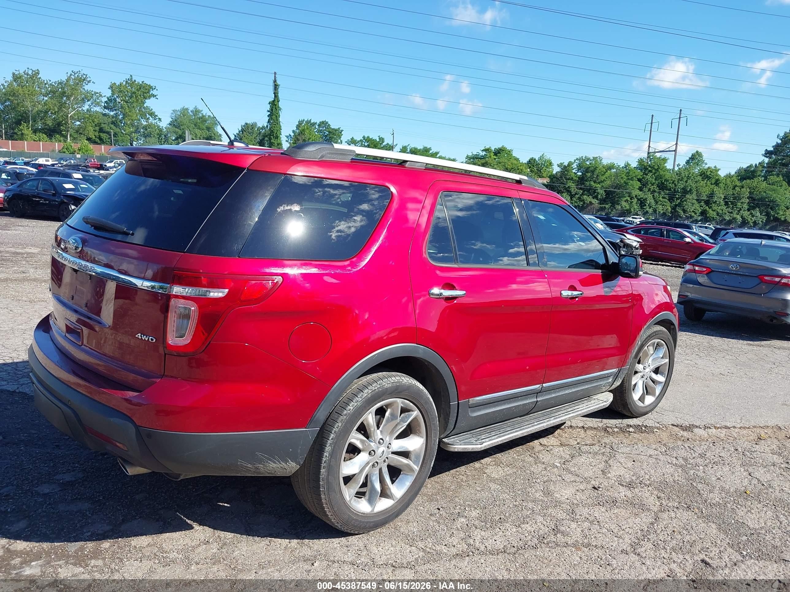 2013 Ford Explorer Limited Red vin: 1FM5K8F81DGA96029