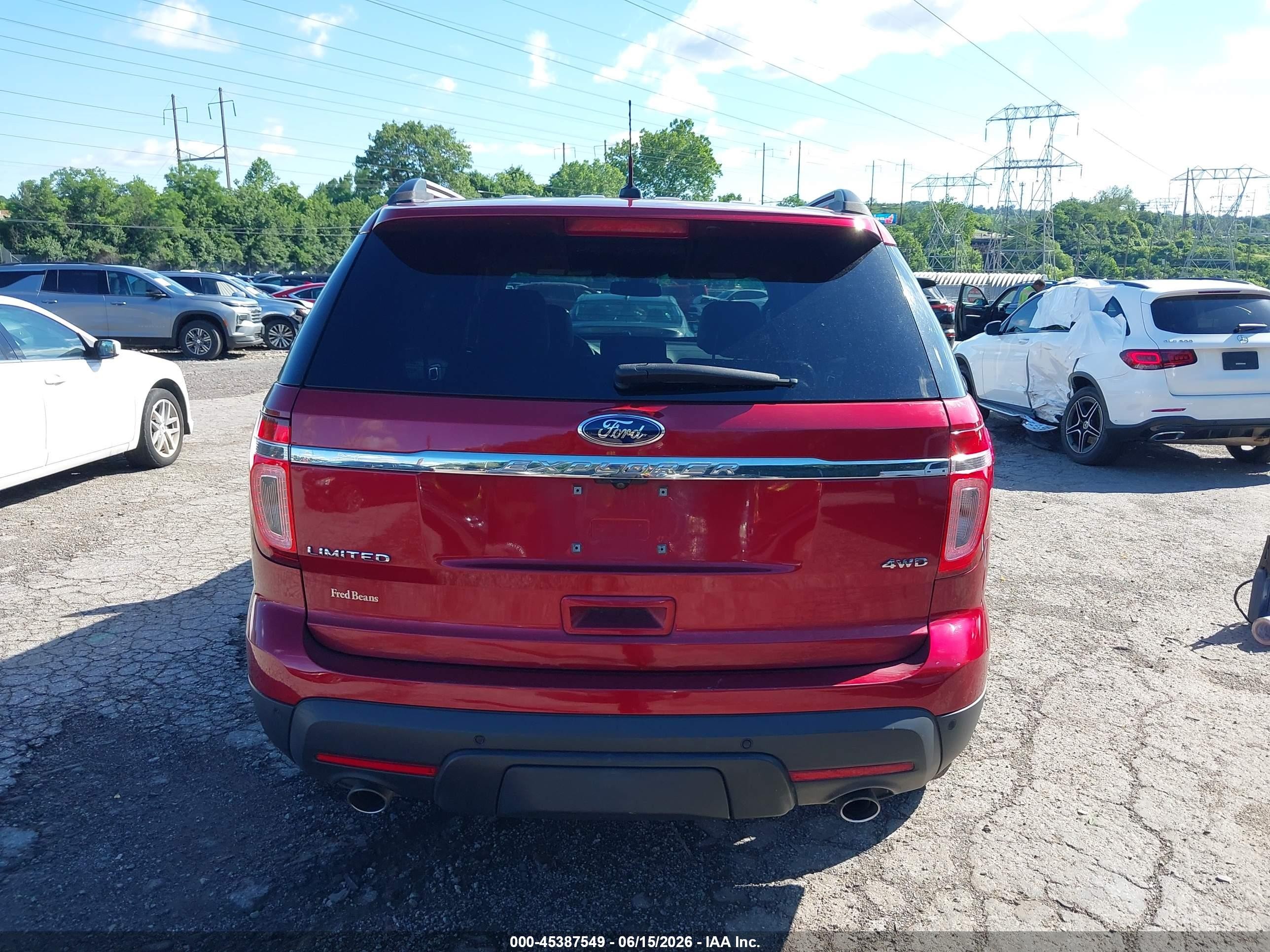 2013 Ford Explorer Limited Red vin: 1FM5K8F81DGA96029
