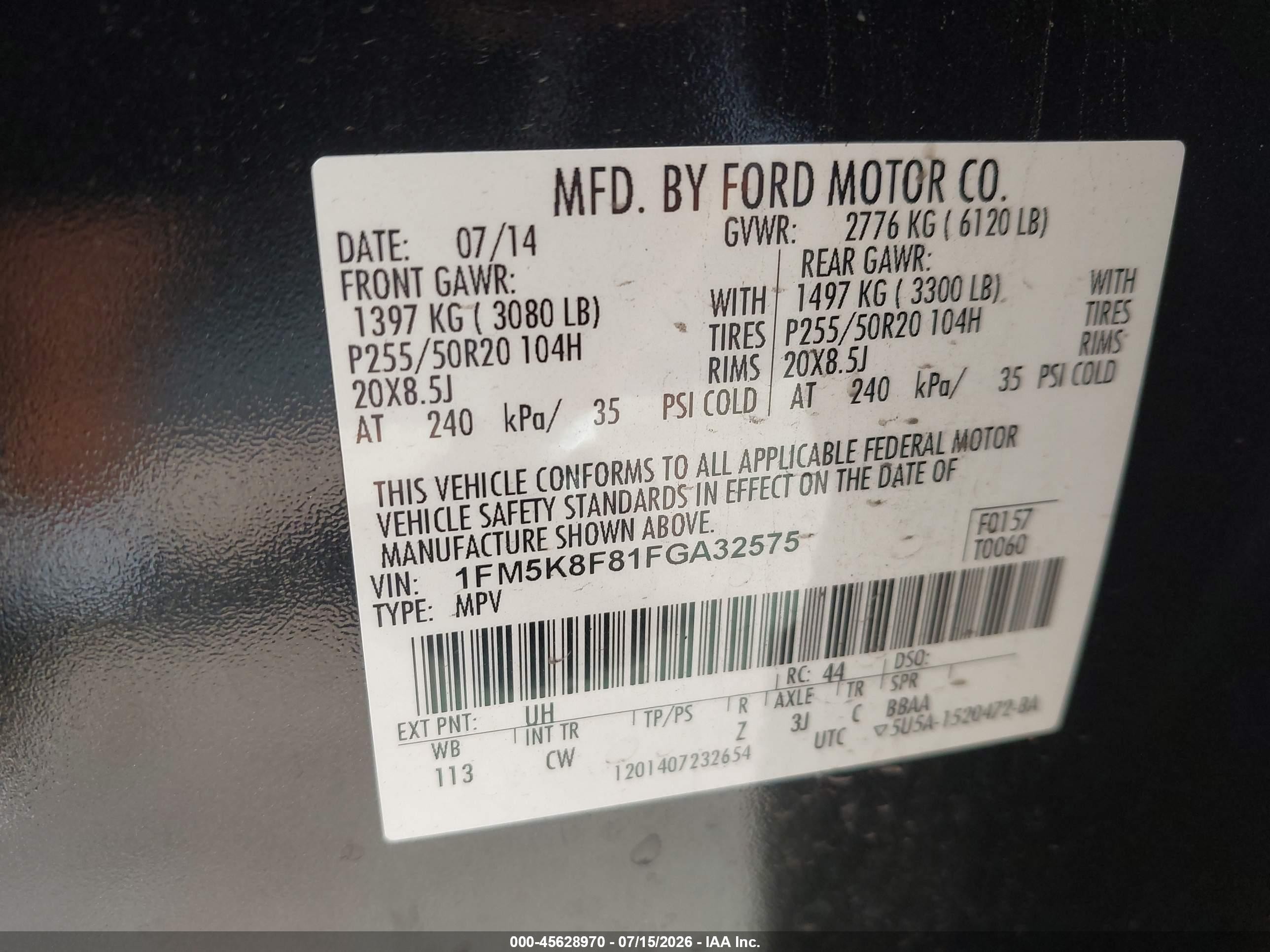 2015 Ford Explorer Limited Black vin: 1FM5K8F81FGA32575
