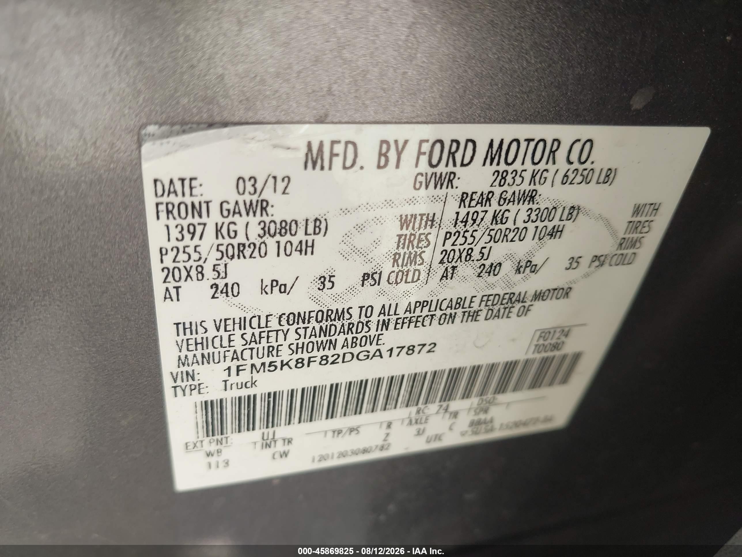 2013 Ford Explorer Limited Gray vin: 1FM5K8F82DGA17872