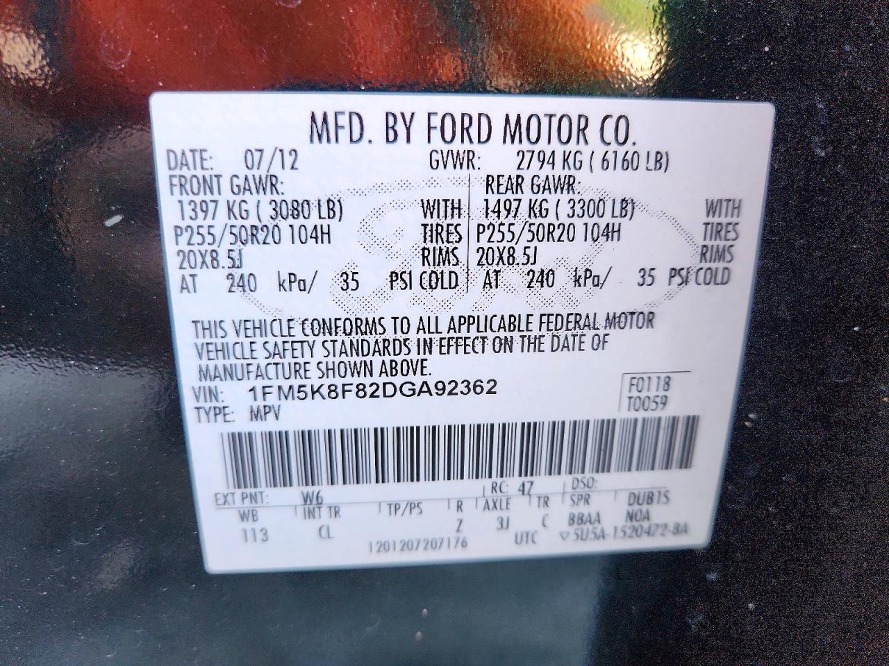 2013 Ford Explorer Limited Green vin: 1FM5K8F82DGA92362