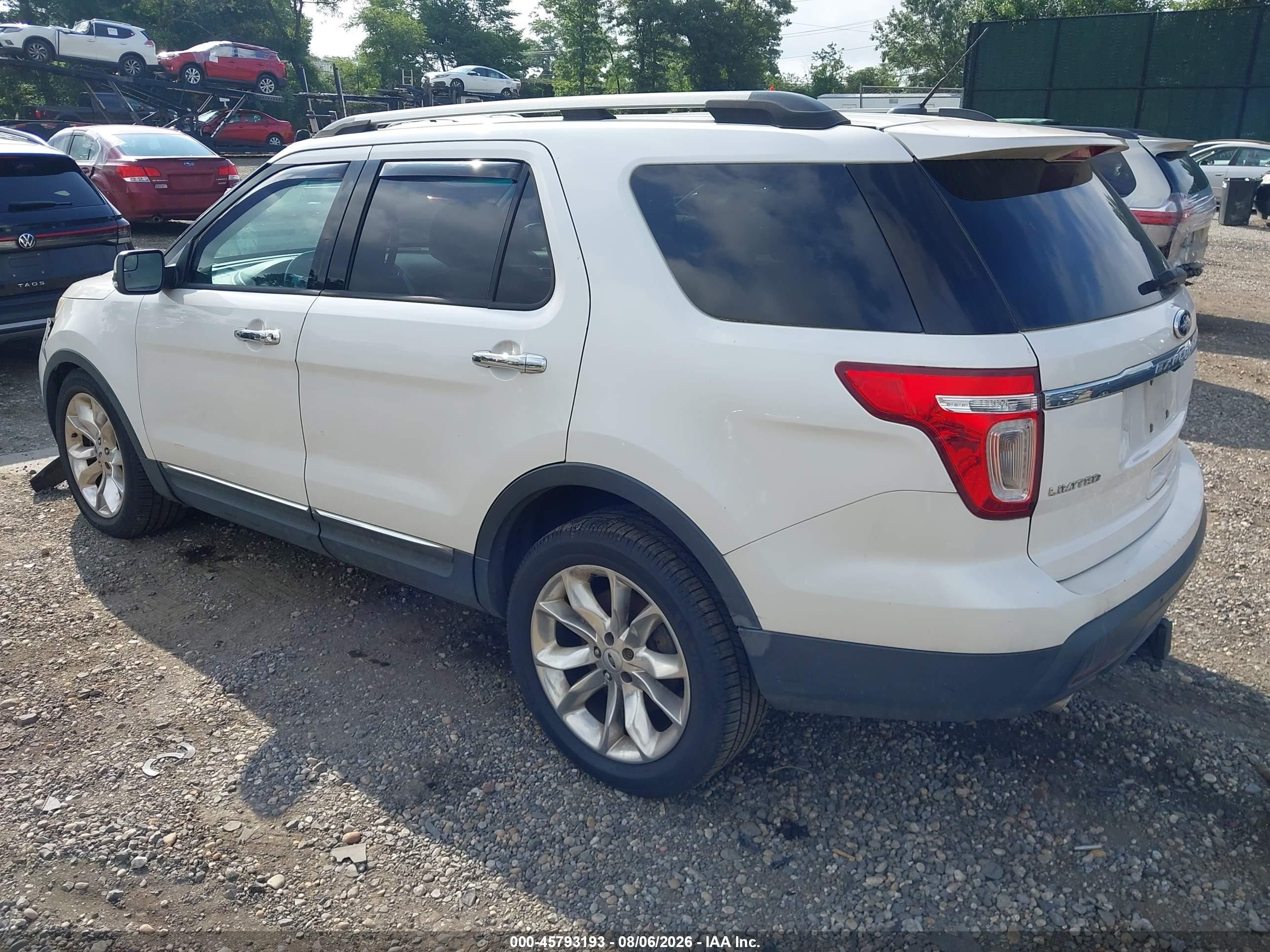 2013 Ford Explorer Limited White vin: 1FM5K8F82DGC56368