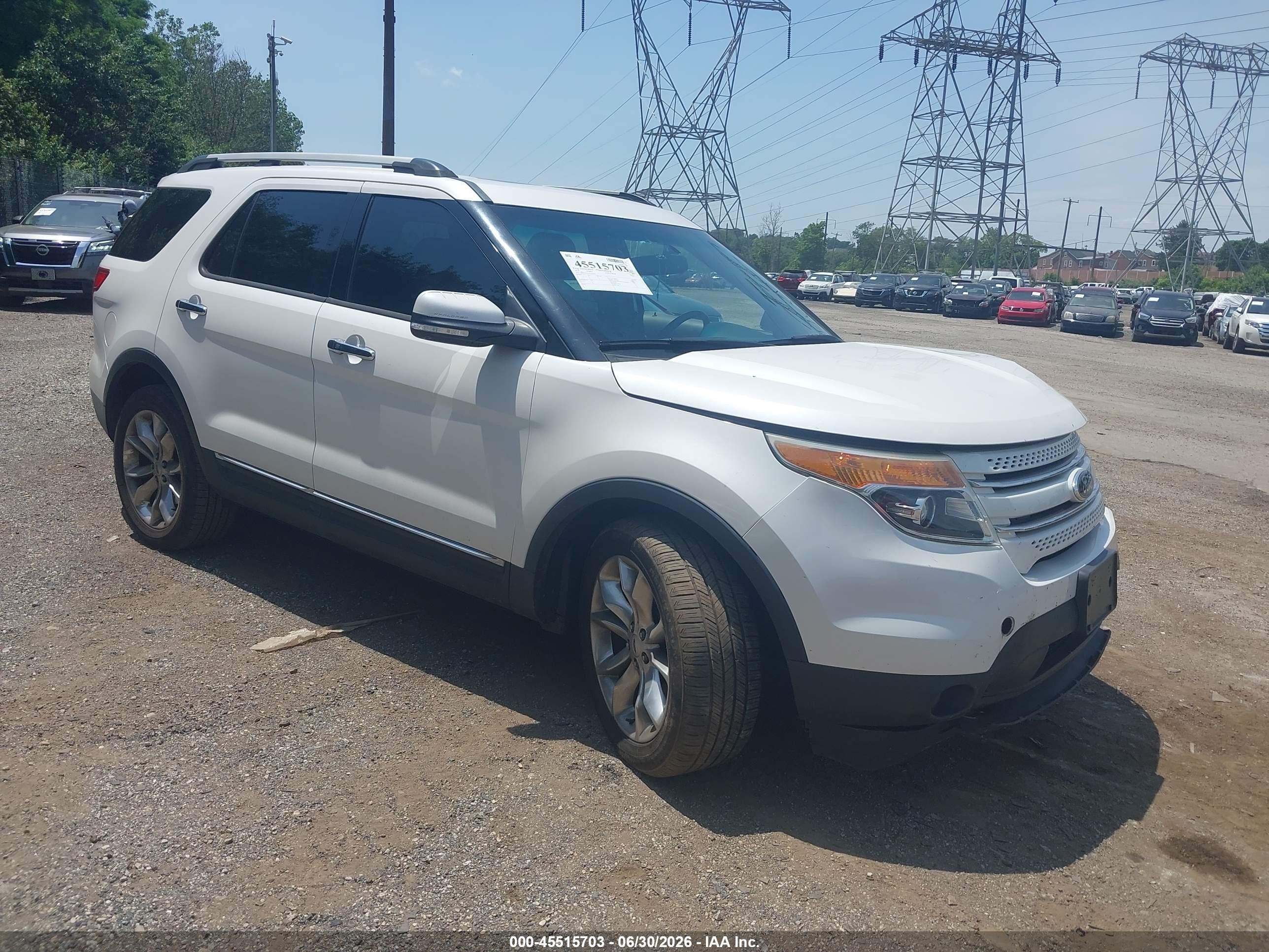 2014 Ford Explorer Limited White vin: 1FM5K8F83EGA01021