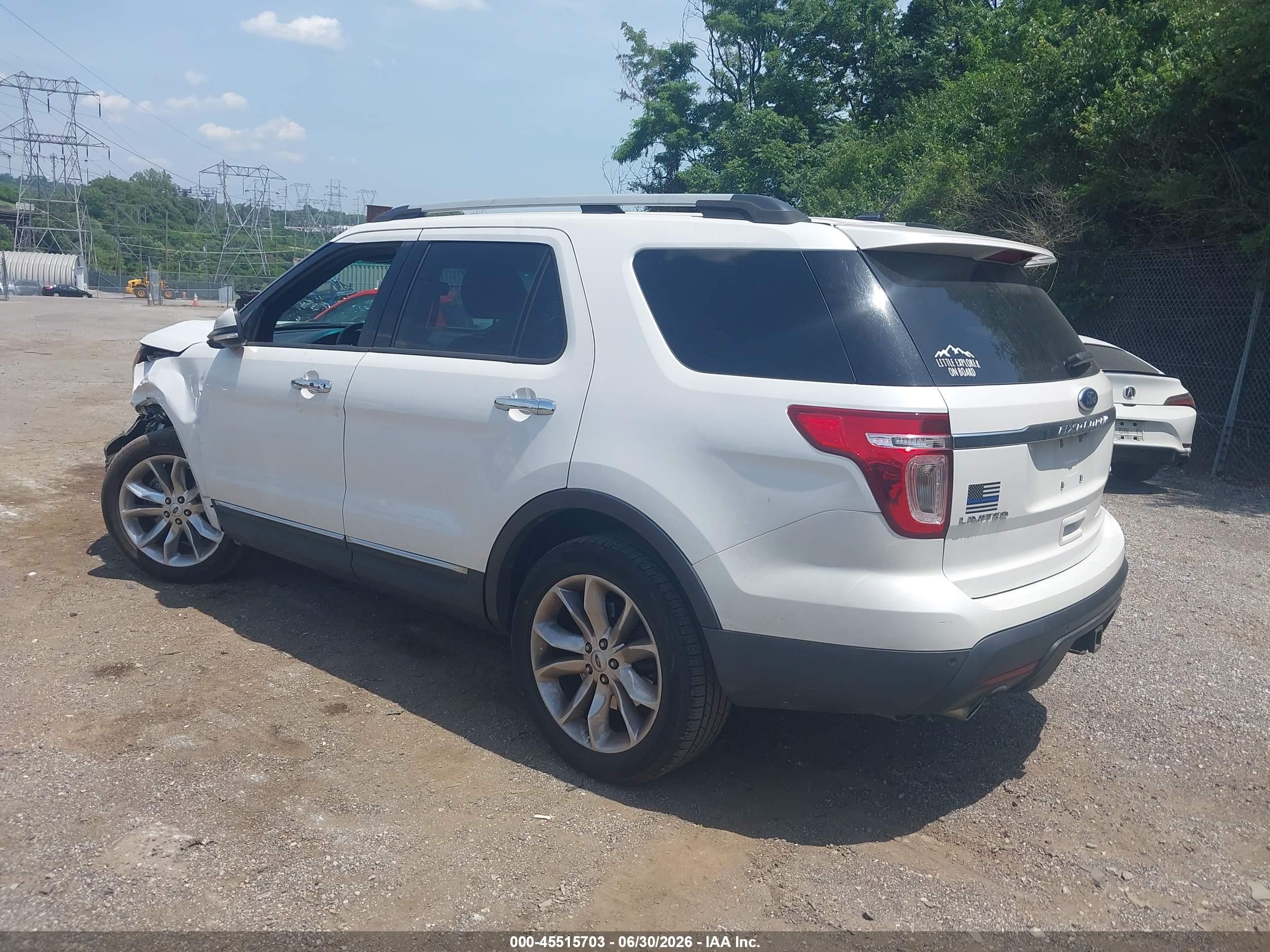 2014 Ford Explorer Limited White vin: 1FM5K8F83EGA01021