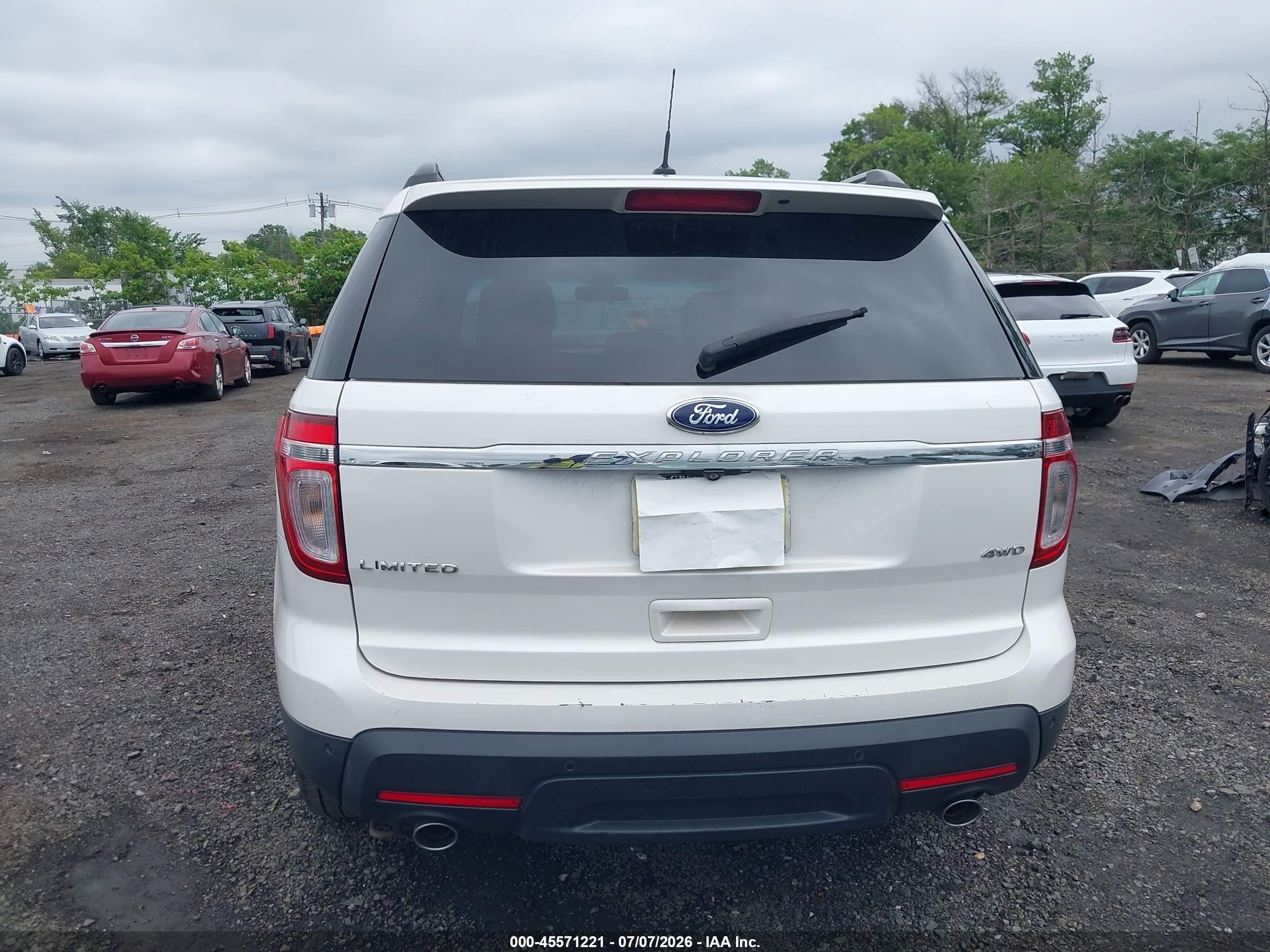 2015 Ford Explorer Limited White vin: 1FM5K8F83FGA00811