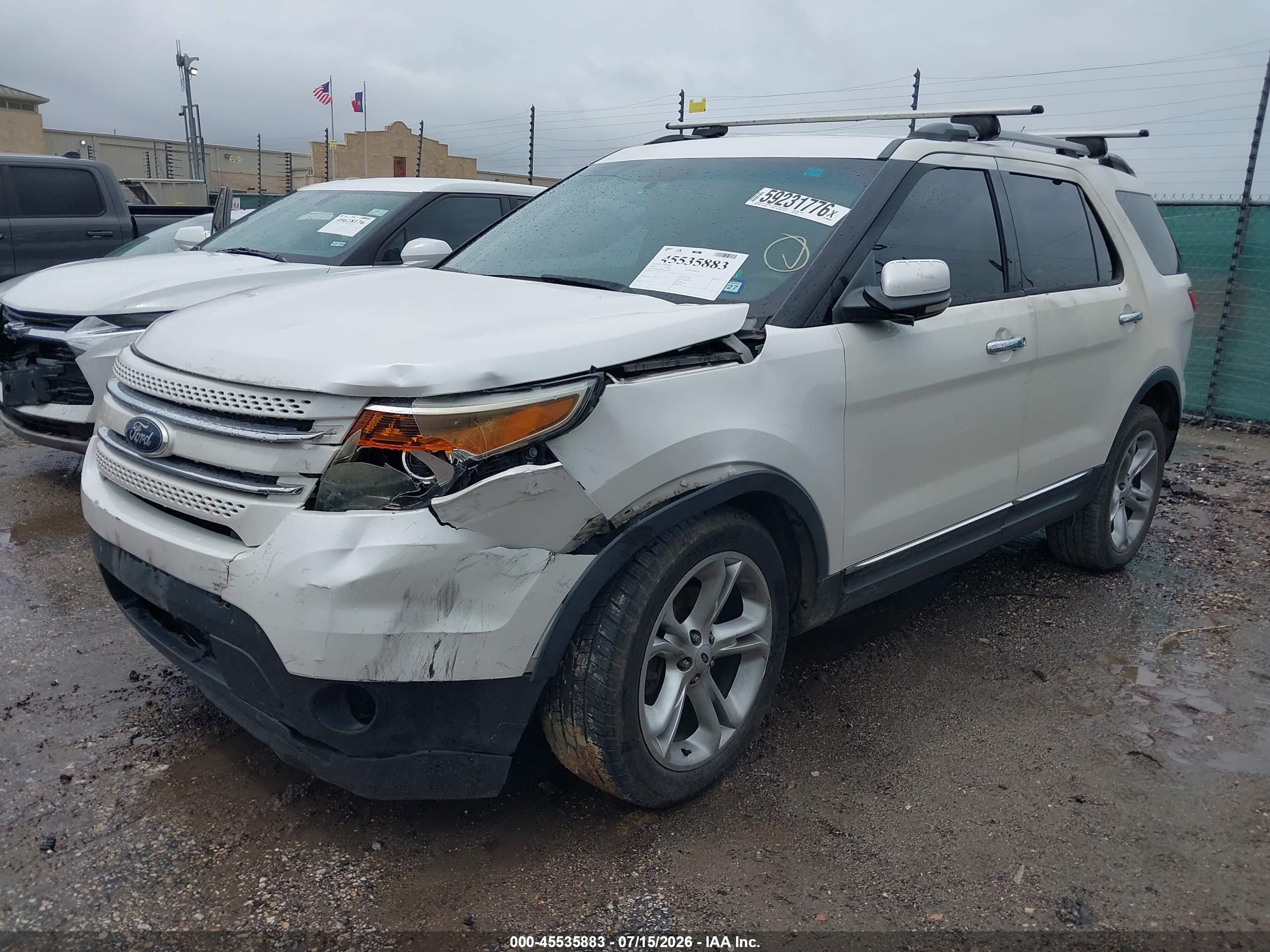 2013 Ford Explorer Limited White vin: 1FM5K8F84DGA64014