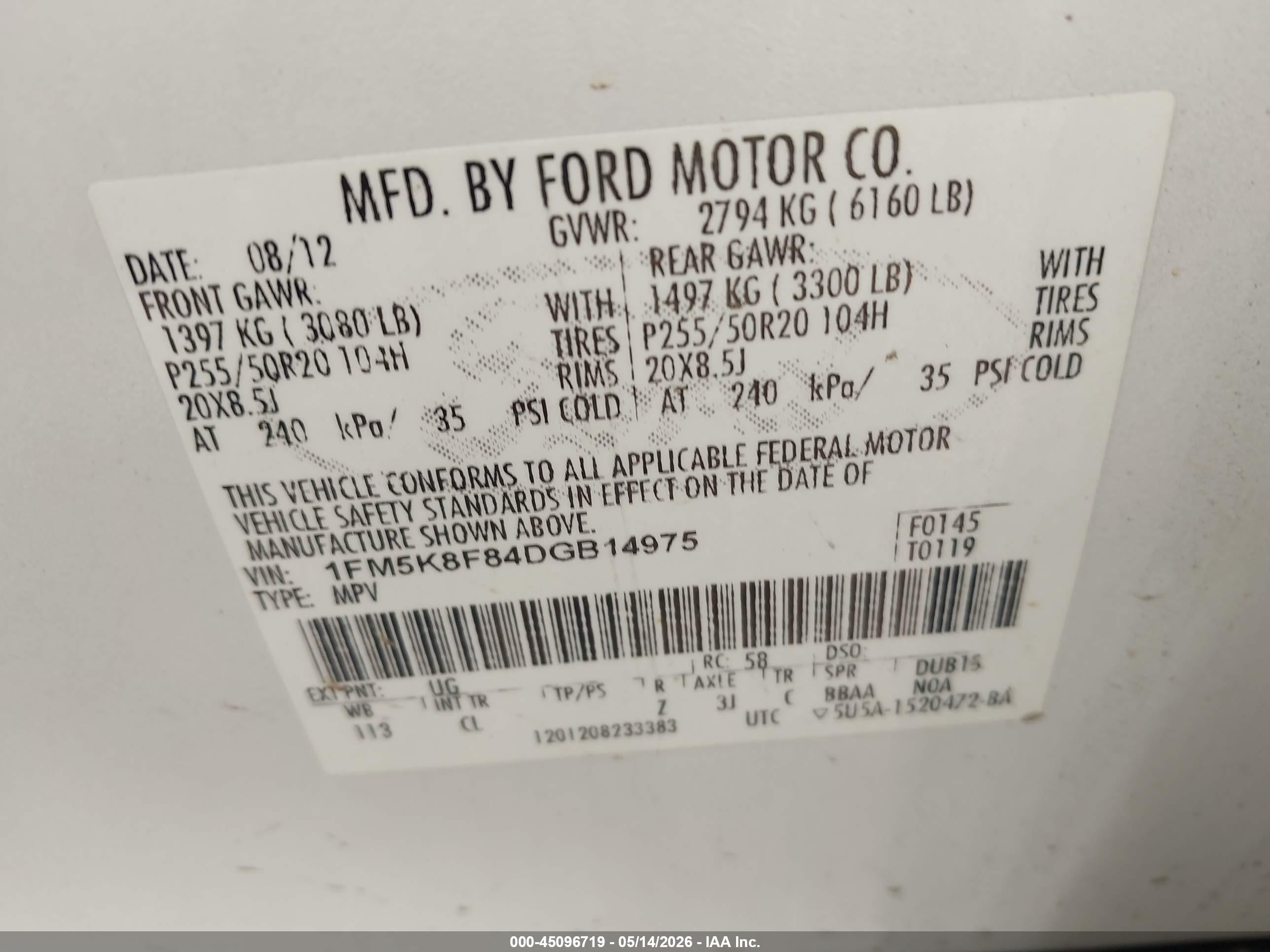 2013 Ford Explorer Limited White vin: 1FM5K8F84DGB14975