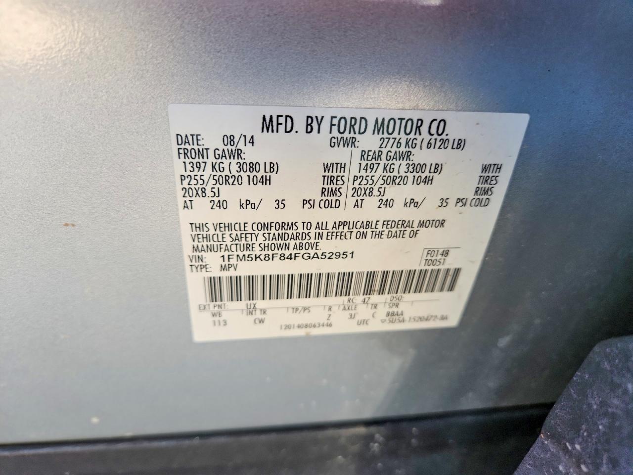 2015 Ford Explorer Limited Silver vin: 1FM5K8F84FGA52951