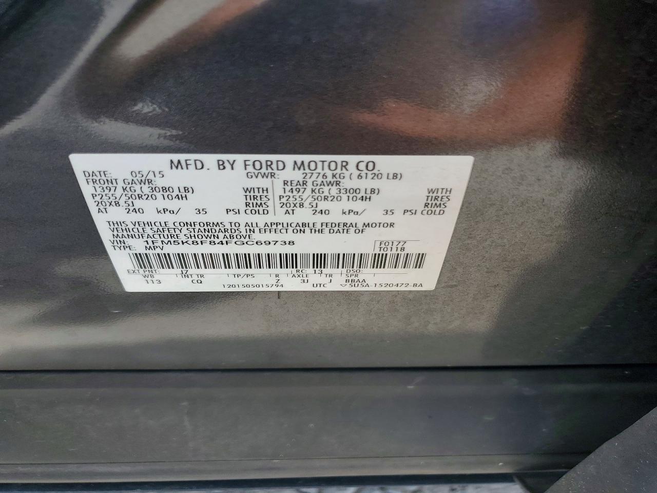 2015 Ford Explorer Limited Черный vin: 1FM5K8F84FGC69738
