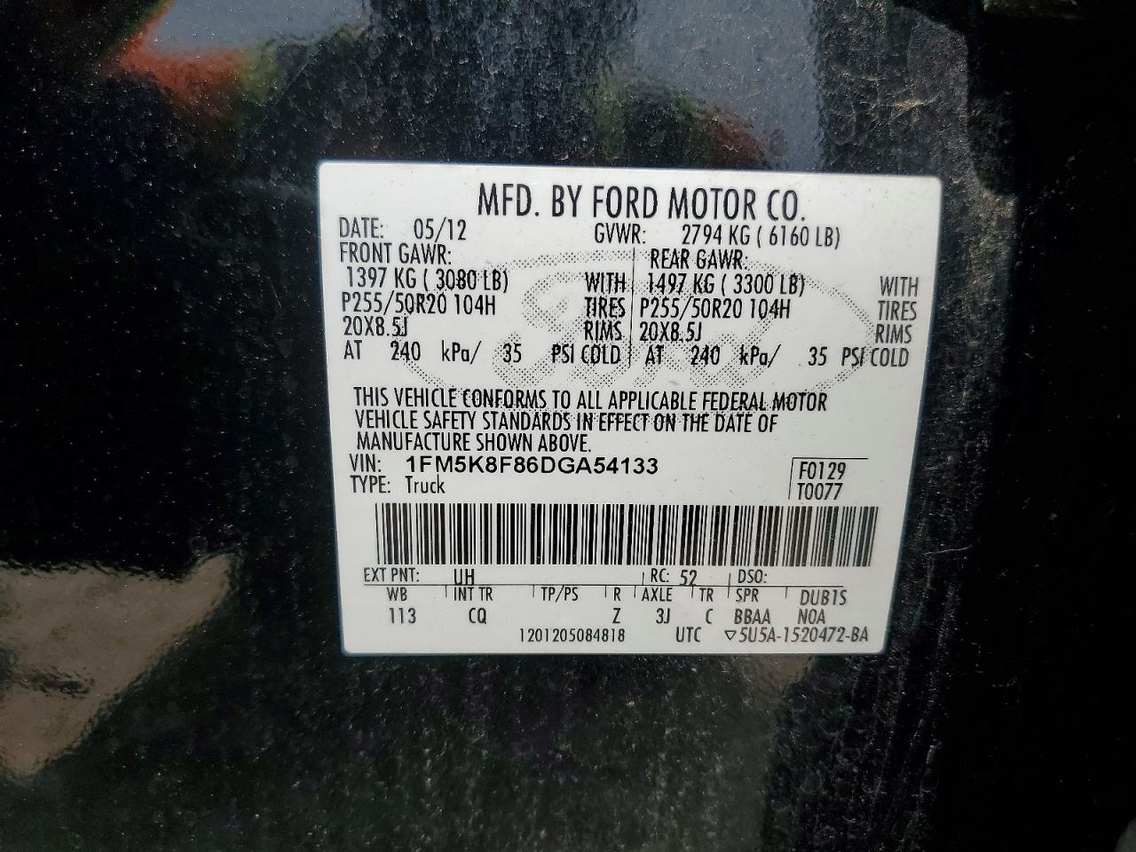 2013 Ford Explorer Limited Black vin: 1FM5K8F86DGA54133
