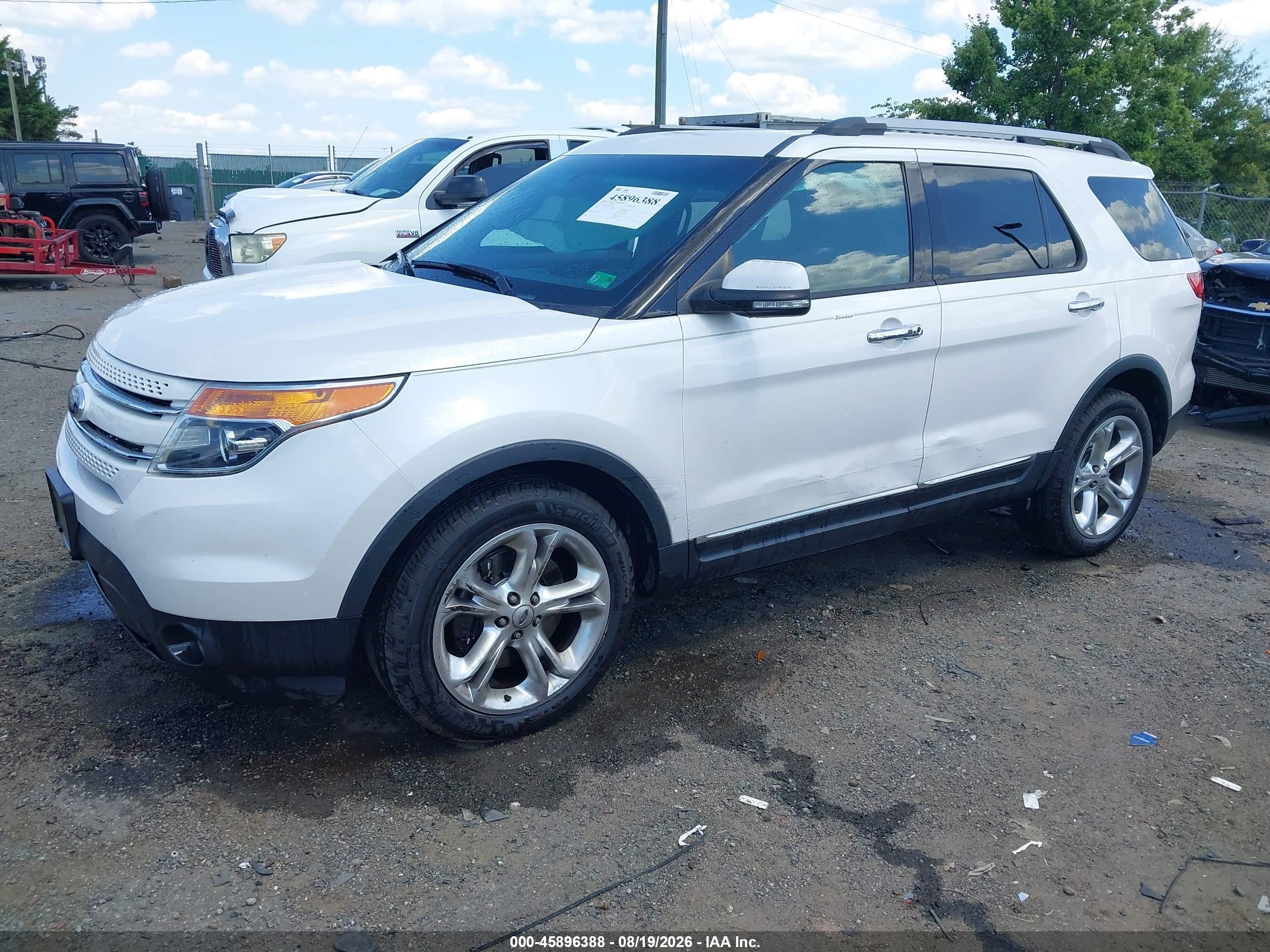 2013 Ford Explorer Limited White vin: 1FM5K8F86DGC13975