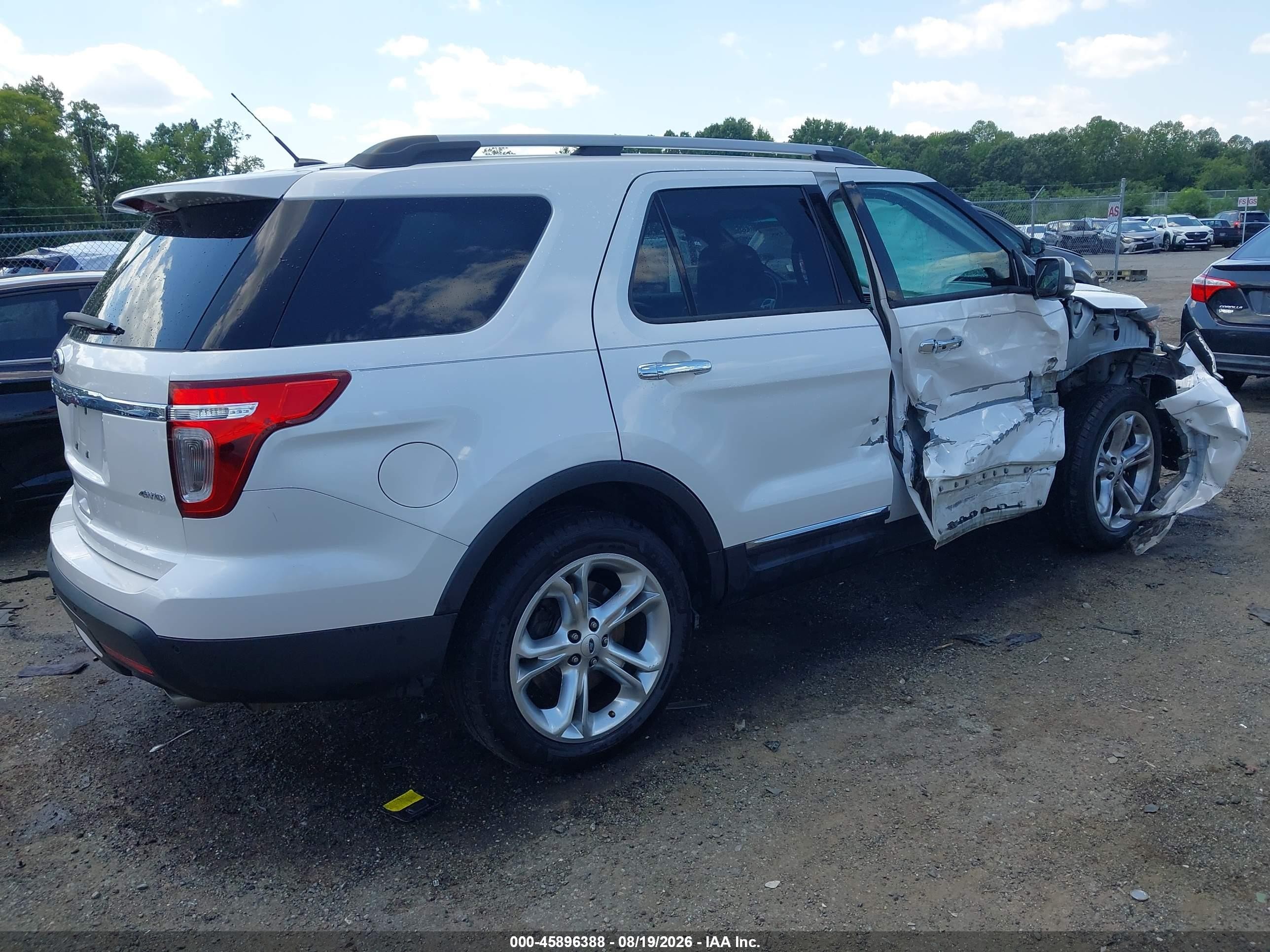 2013 Ford Explorer Limited White vin: 1FM5K8F86DGC13975