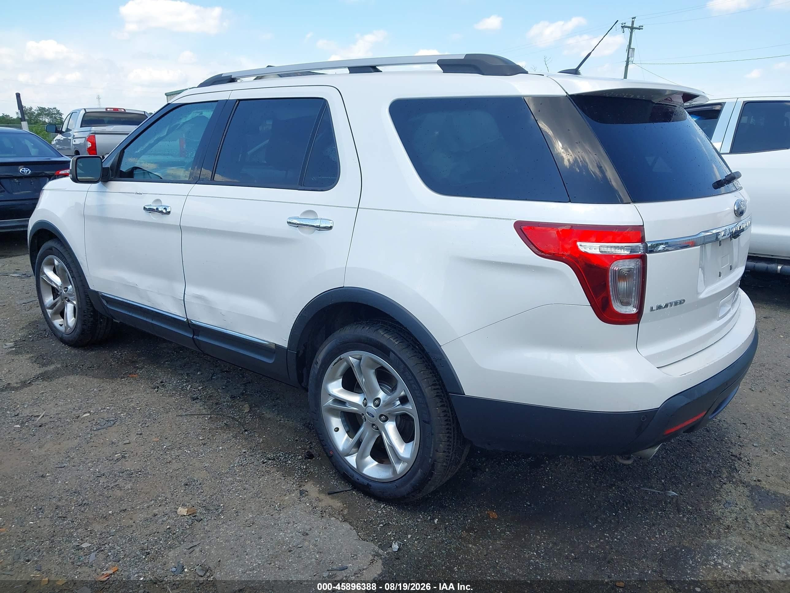 2013 Ford Explorer Limited White vin: 1FM5K8F86DGC13975