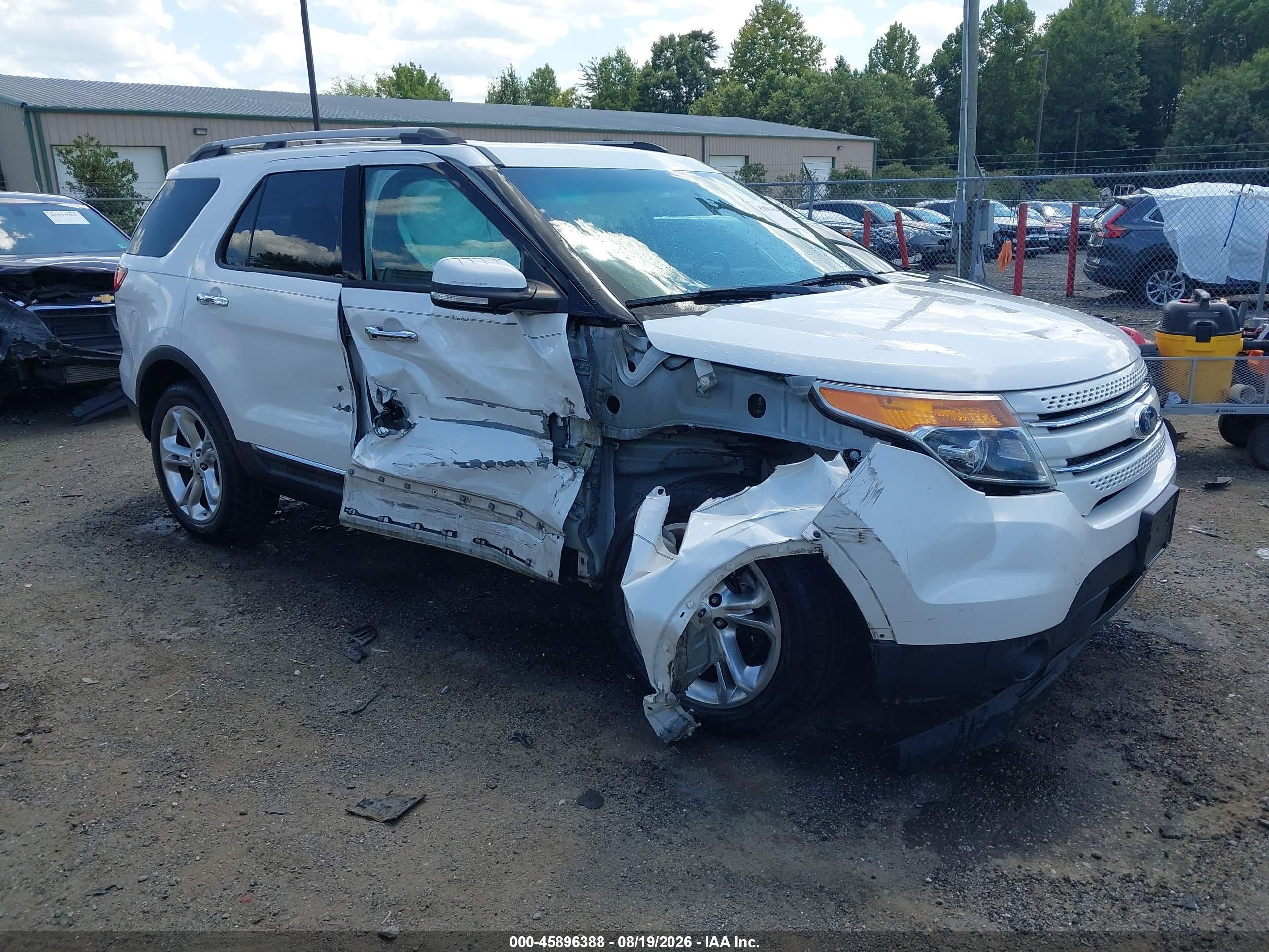 2013 Ford Explorer Limited White vin: 1FM5K8F86DGC13975