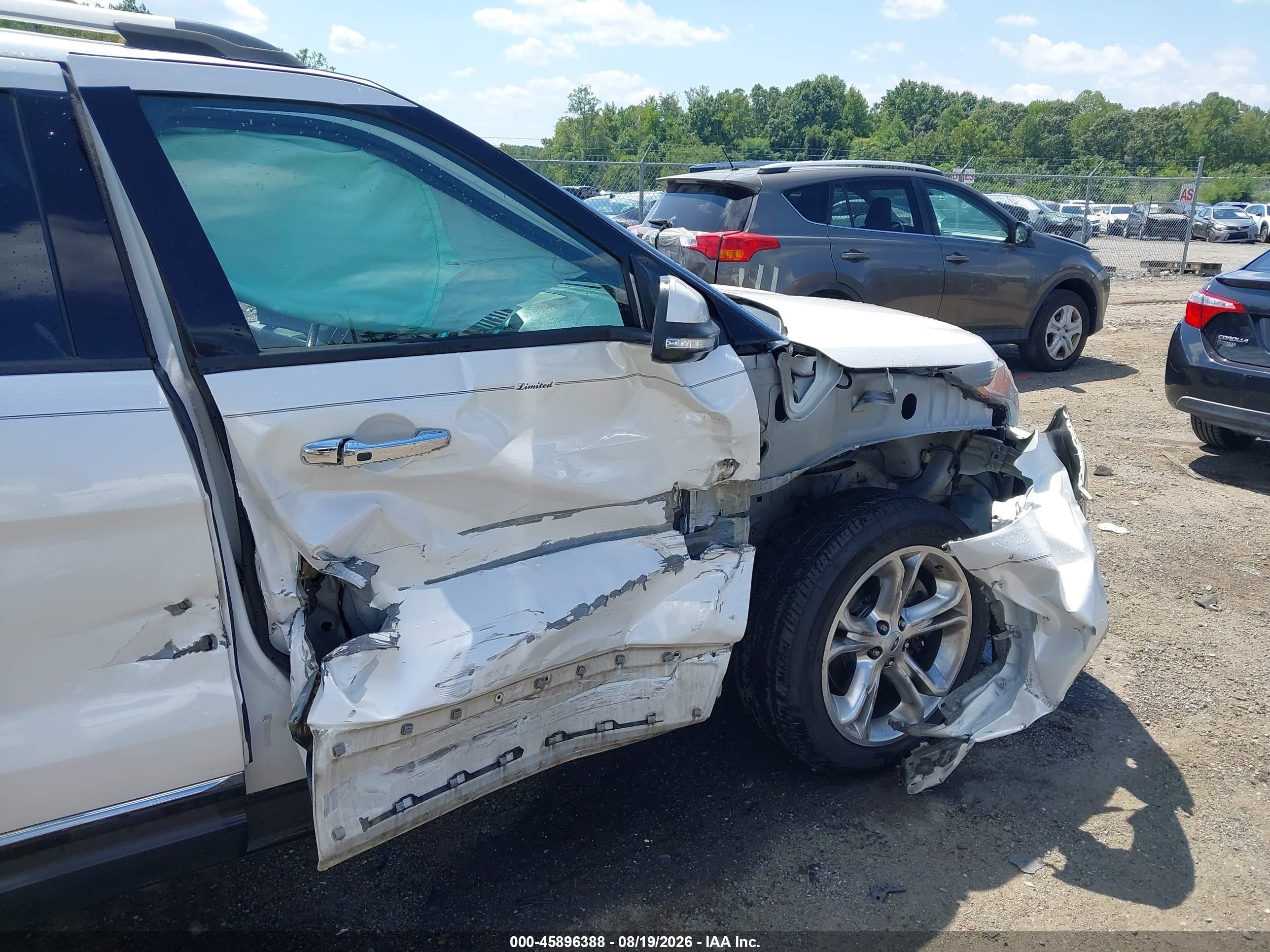 2013 Ford Explorer Limited White vin: 1FM5K8F86DGC13975