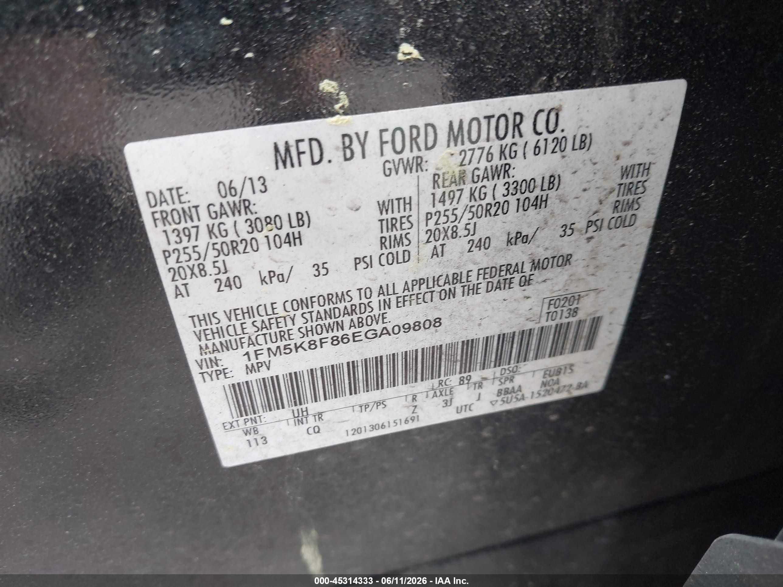 2014 Ford Explorer Limited Black vin: 1FM5K8F86EGA09808