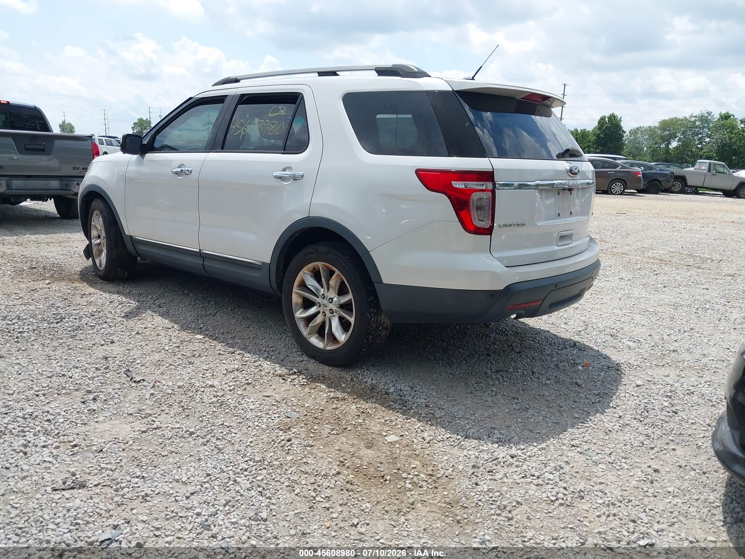 2013 Ford Explorer Limited White vin: 1FM5K8F88DGC59775