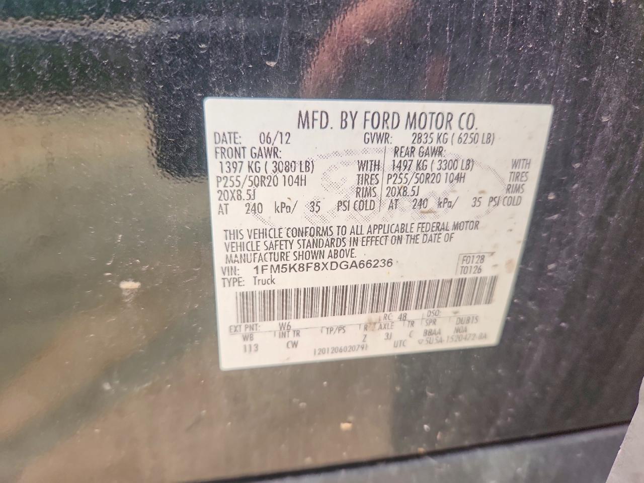 2013 Ford Explorer Limited Green vin: 1FM5K8F8XDGA66236