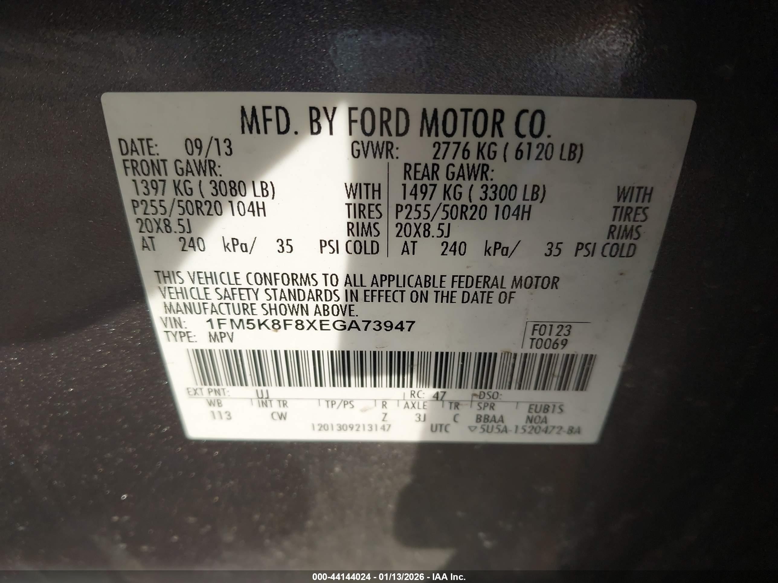 2014 Ford Explorer Limited Gray vin: 1FM5K8F8XEGA73947