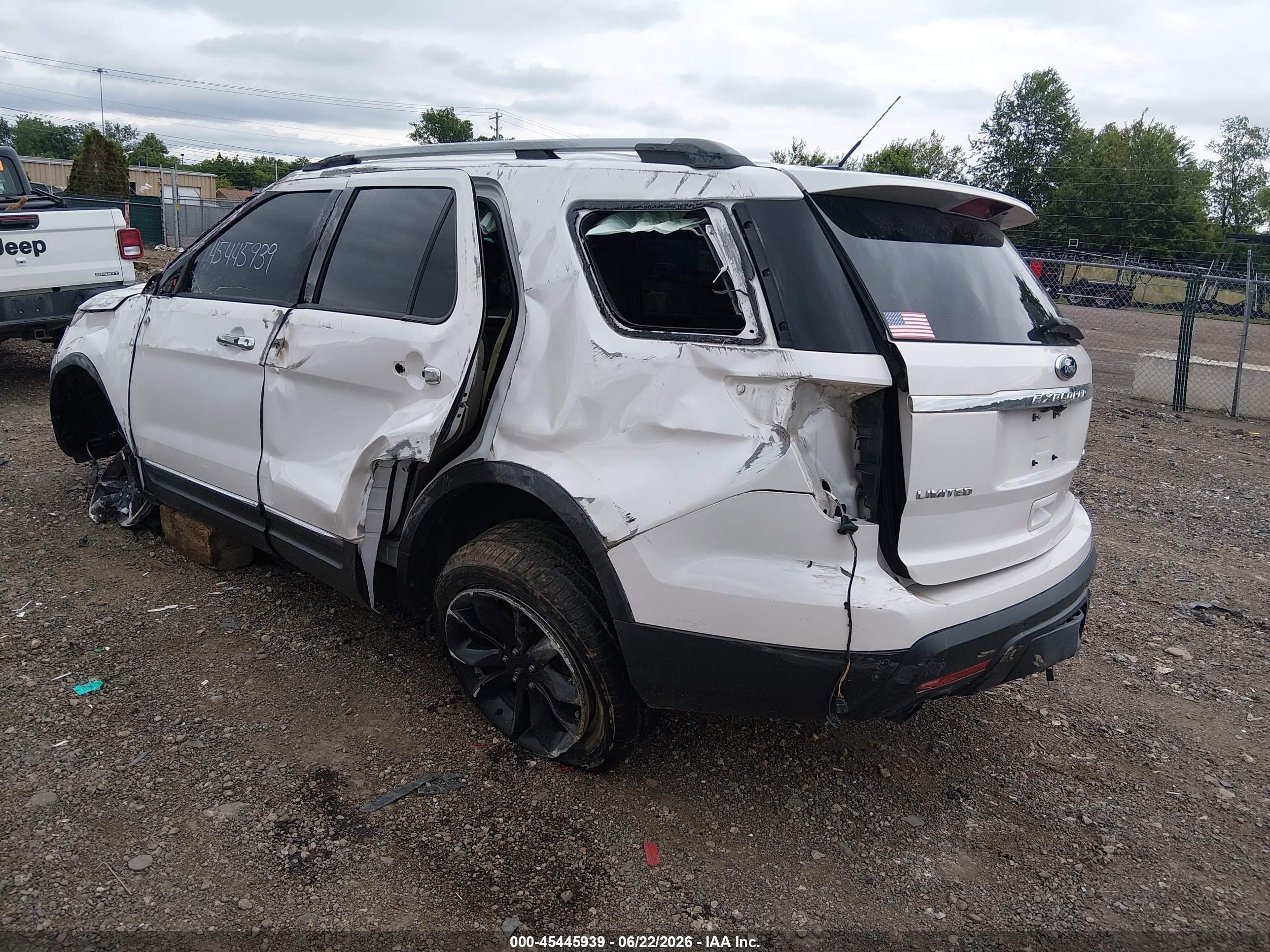 2015 Ford Explorer Limited White vin: 1FM5K8F8XFGC35979