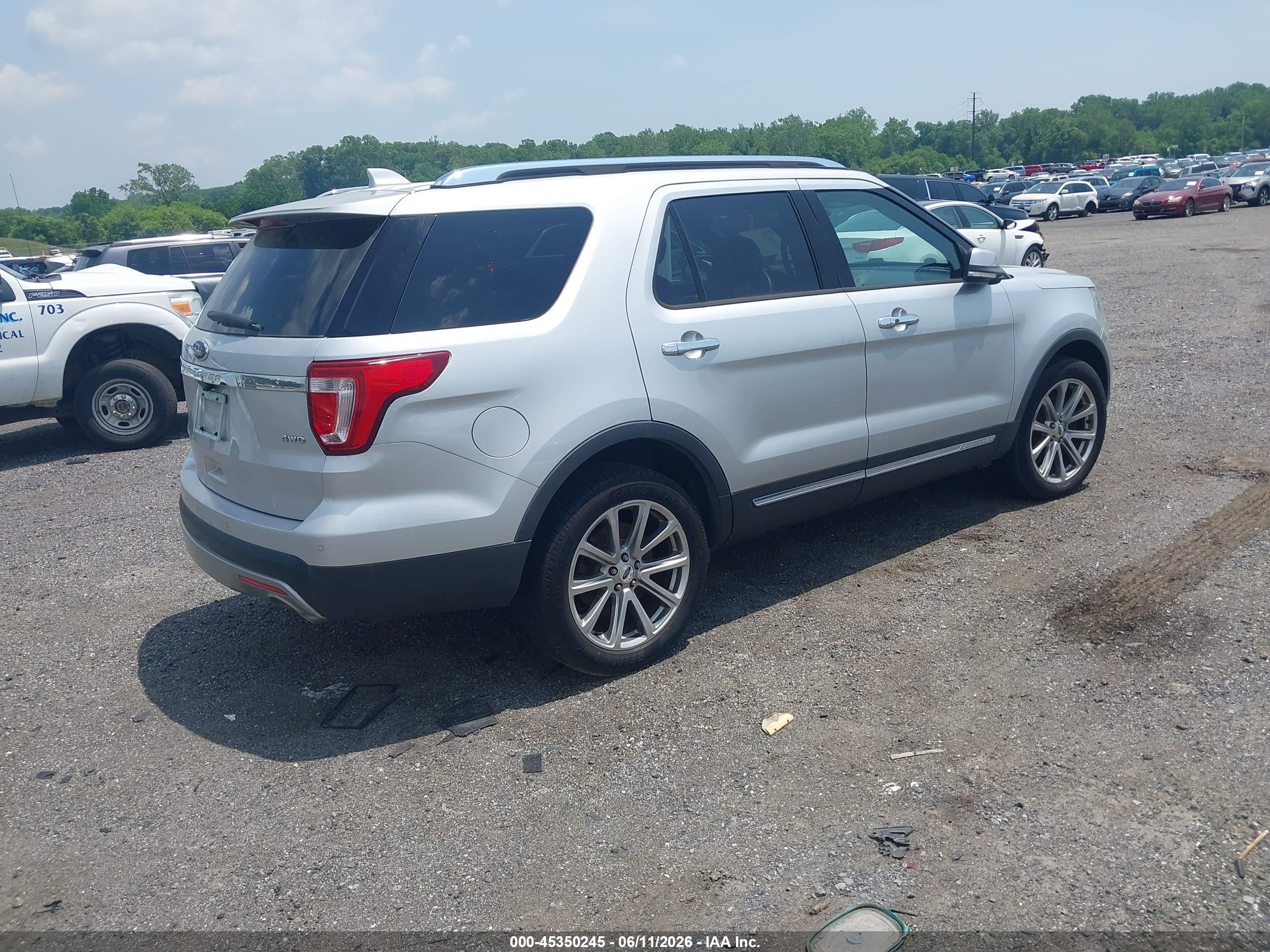 2017 Ford Explorer Limited Silver vin: 1FM5K8F8XHGC38996