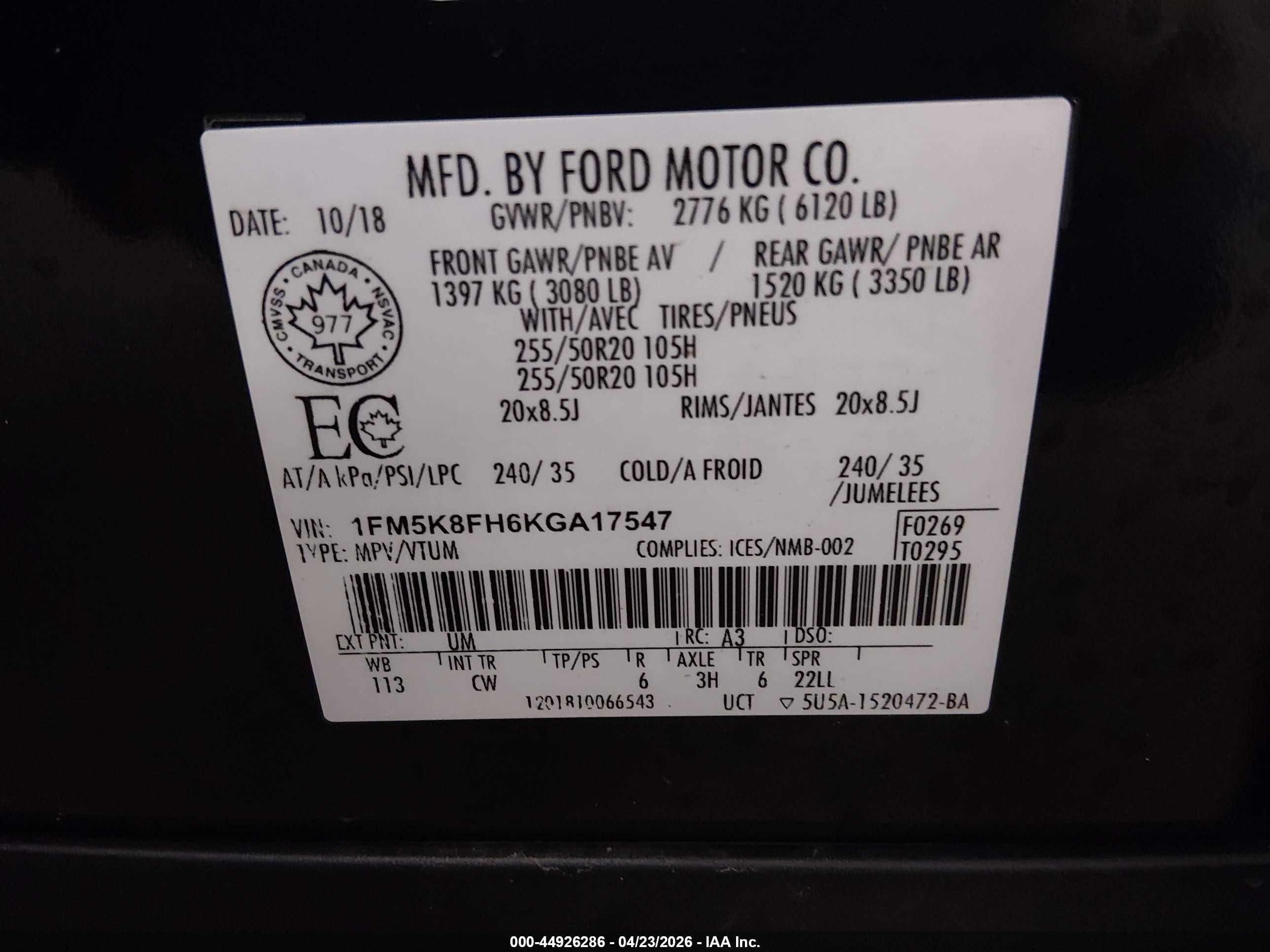 2019 Ford Explorer Limited Black vin: 1FM5K8FH6KGA17547