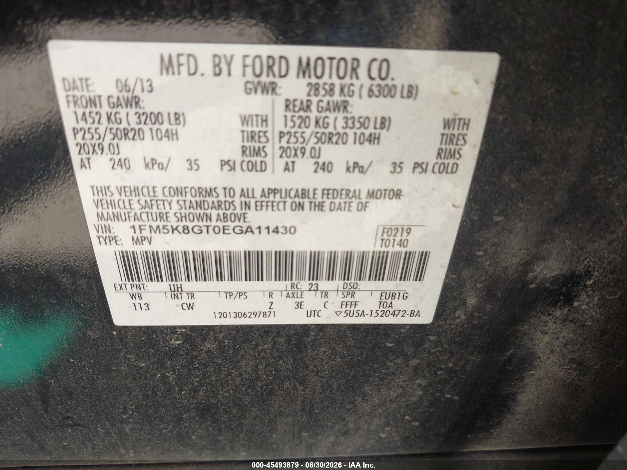 2014 Ford Explorer Sport Black vin: 1FM5K8GT0EGA11430