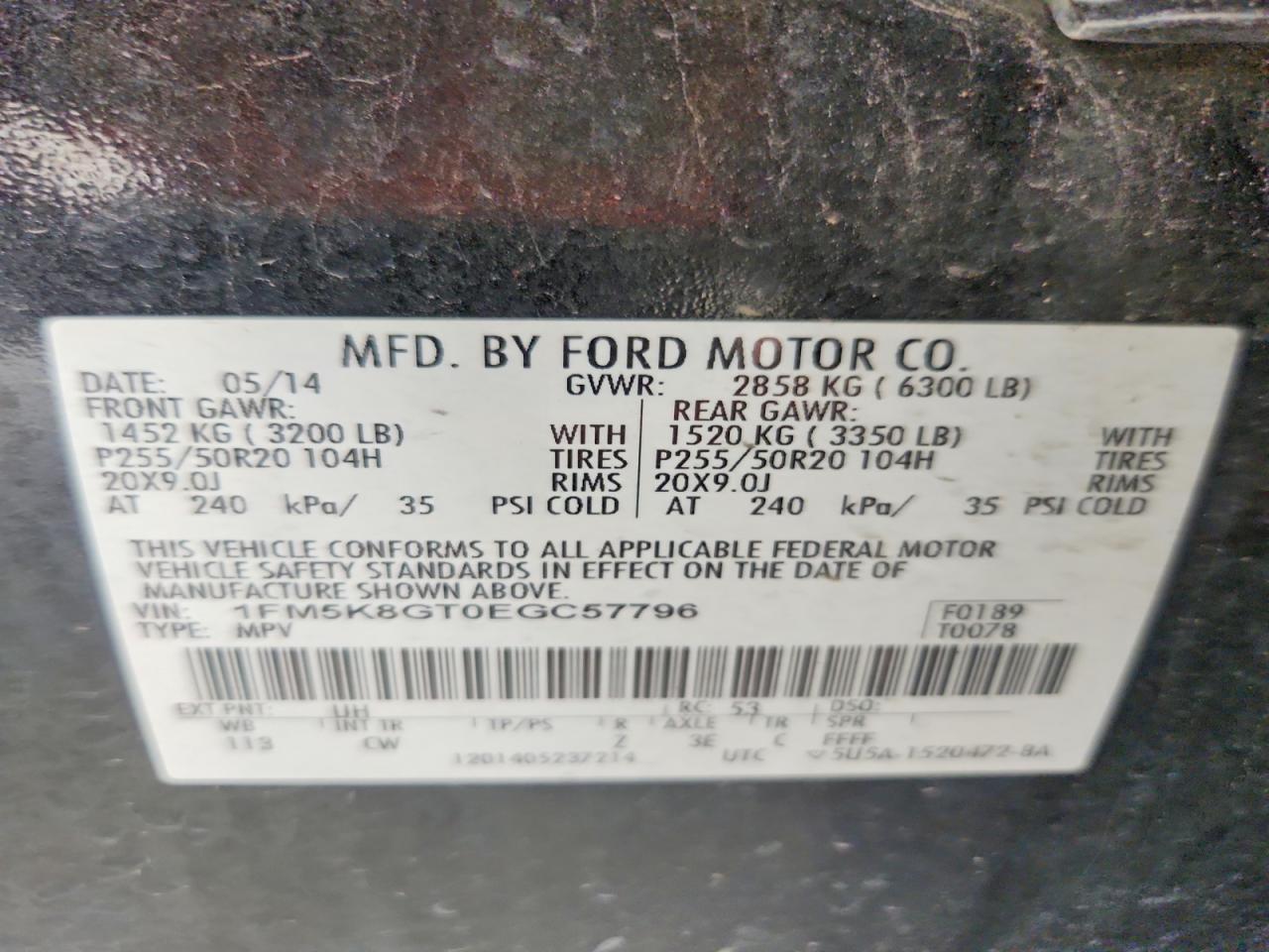 2014 Ford Explorer Sport Black vin: 1FM5K8GT0EGC57796