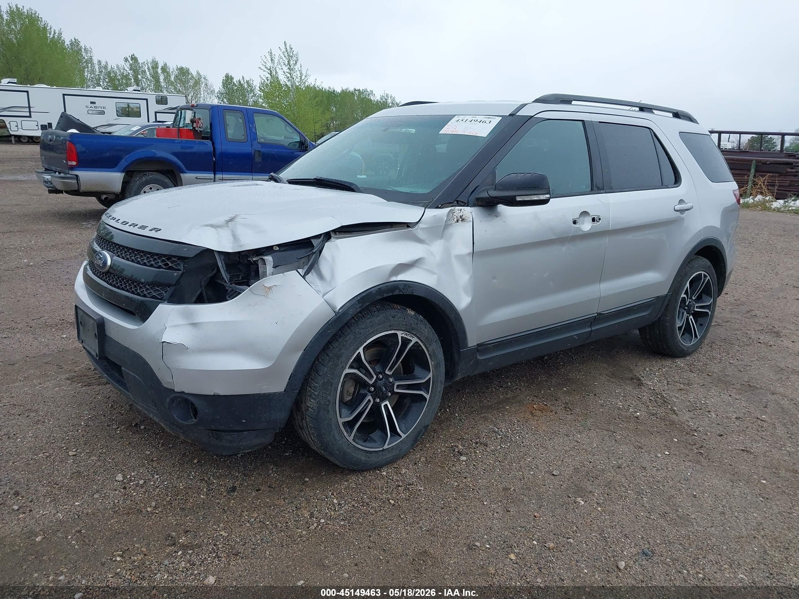 2015 Ford Explorer Sport Silver vin: 1FM5K8GT0FGA07282