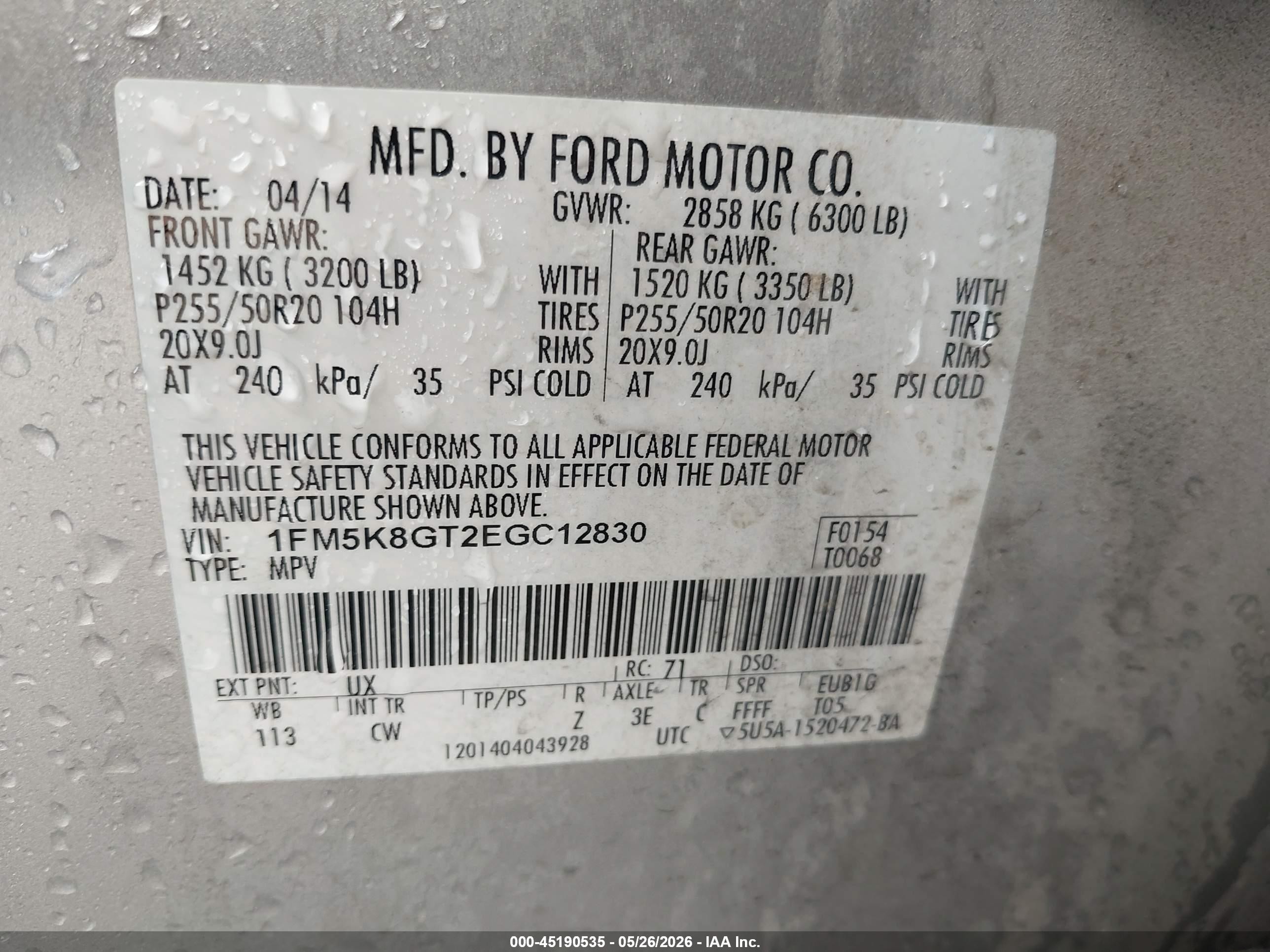 2014 Ford Explorer Sport Silver vin: 1FM5K8GT2EGC12830
