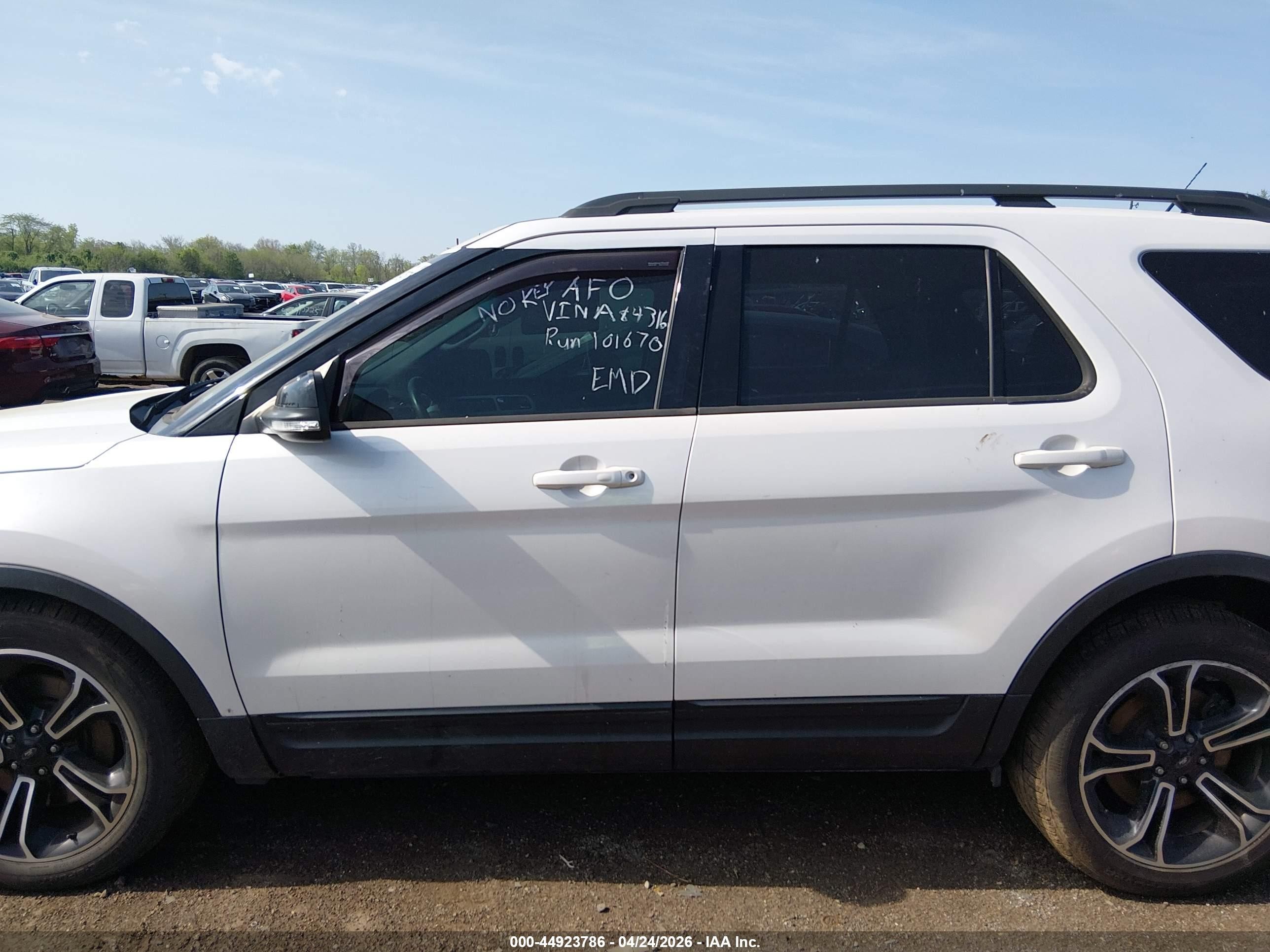 2015 Ford Explorer Sport White vin: 1FM5K8GT2FGA84316