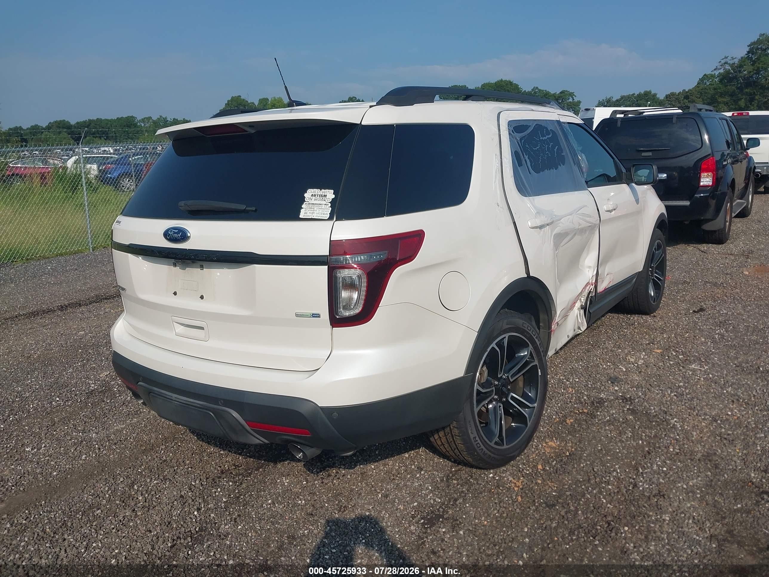 2015 Ford Explorer Sport White vin: 1FM5K8GT2FGC56943