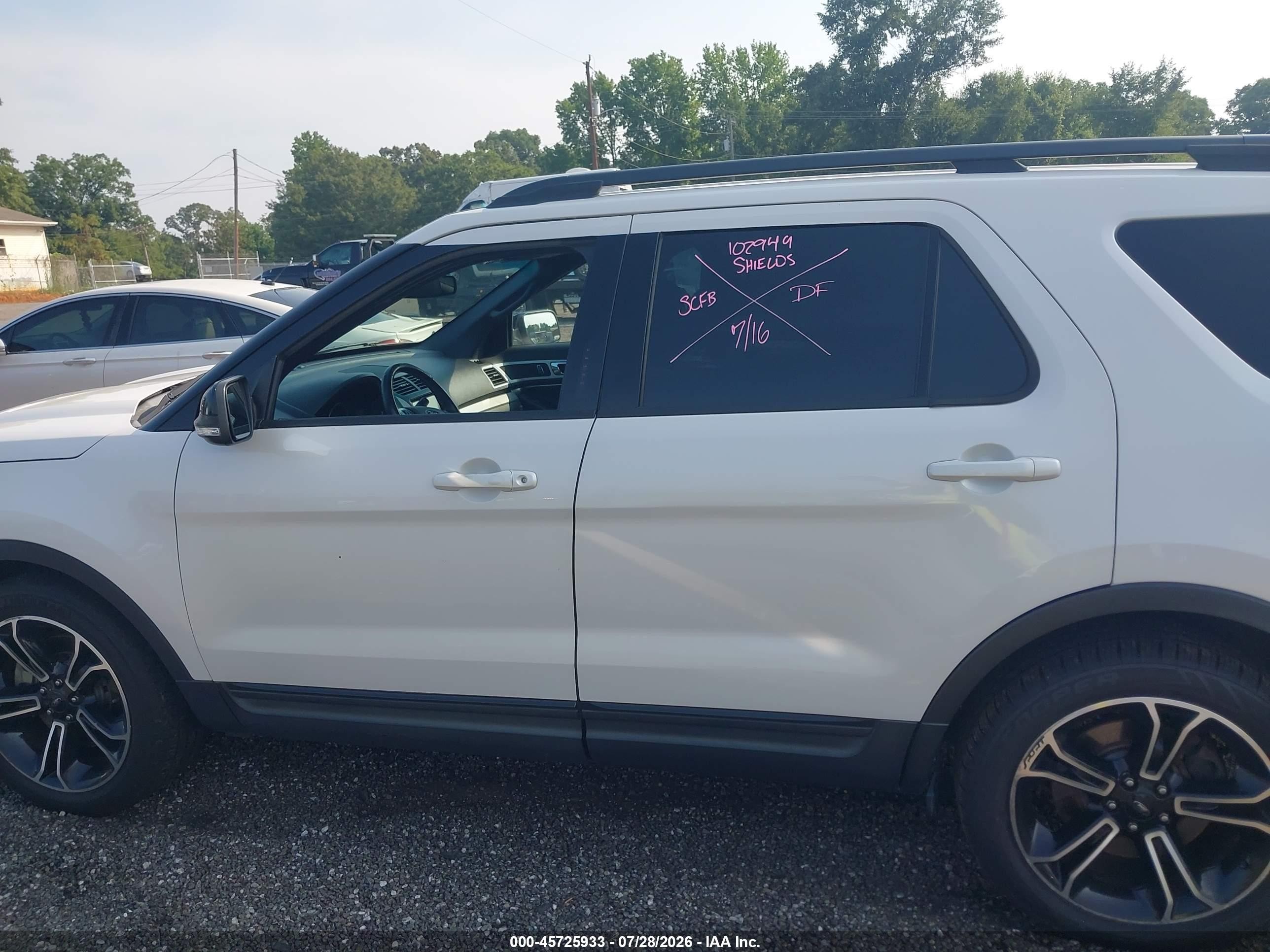 2015 Ford Explorer Sport White vin: 1FM5K8GT2FGC56943