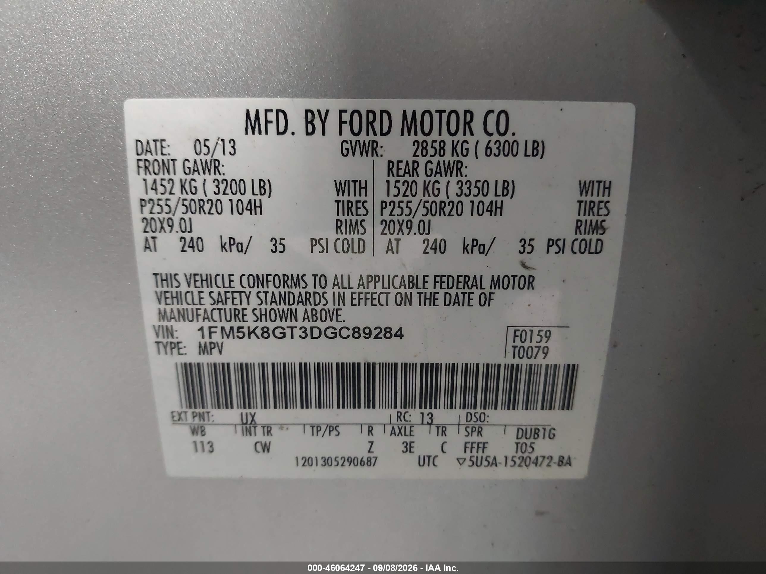 2013 Ford Explorer Sport Silver vin: 1FM5K8GT3DGC89284