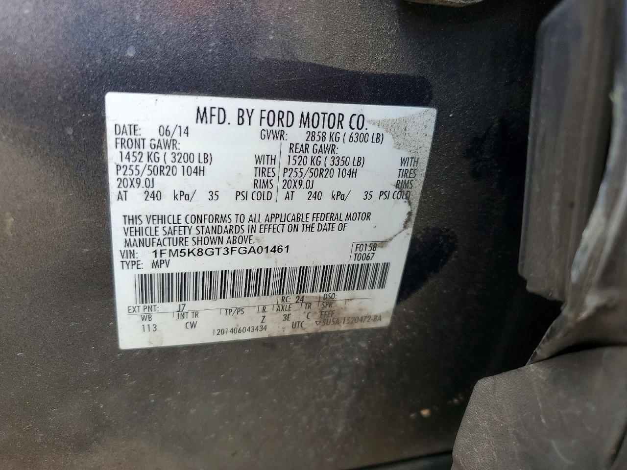 2015 Ford Exlplorer Black vin: 1FM5K8GT3FGA01461